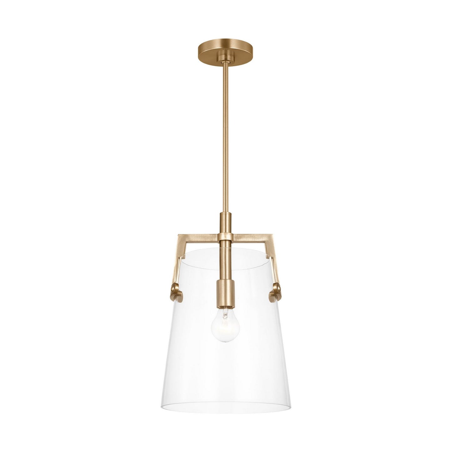 Crofton One Light Pendant in Satin Brass