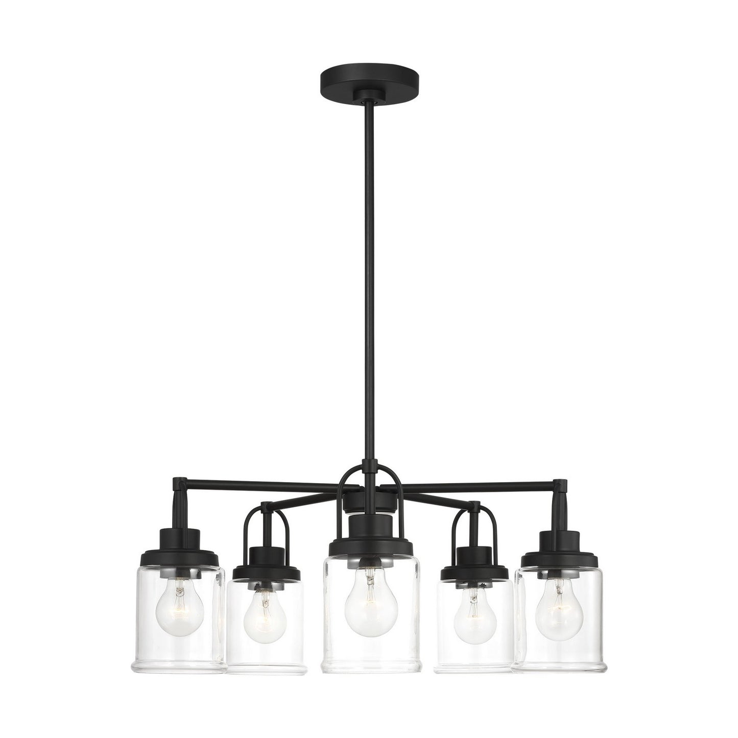 Anders Five Light Chandelier in Midnight Black