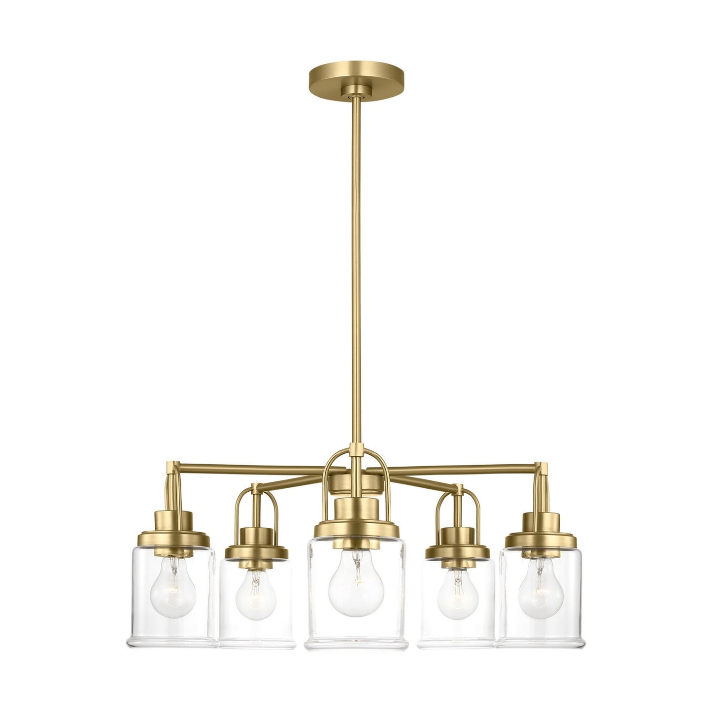 Anders Five Light Chandelier in Satin Brass