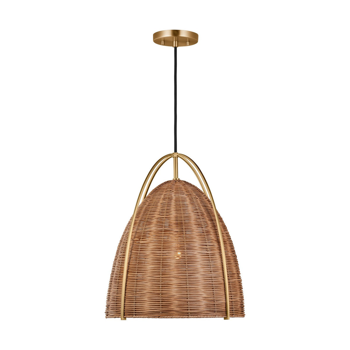 Norman One Light Pendant in Blonde Rattan