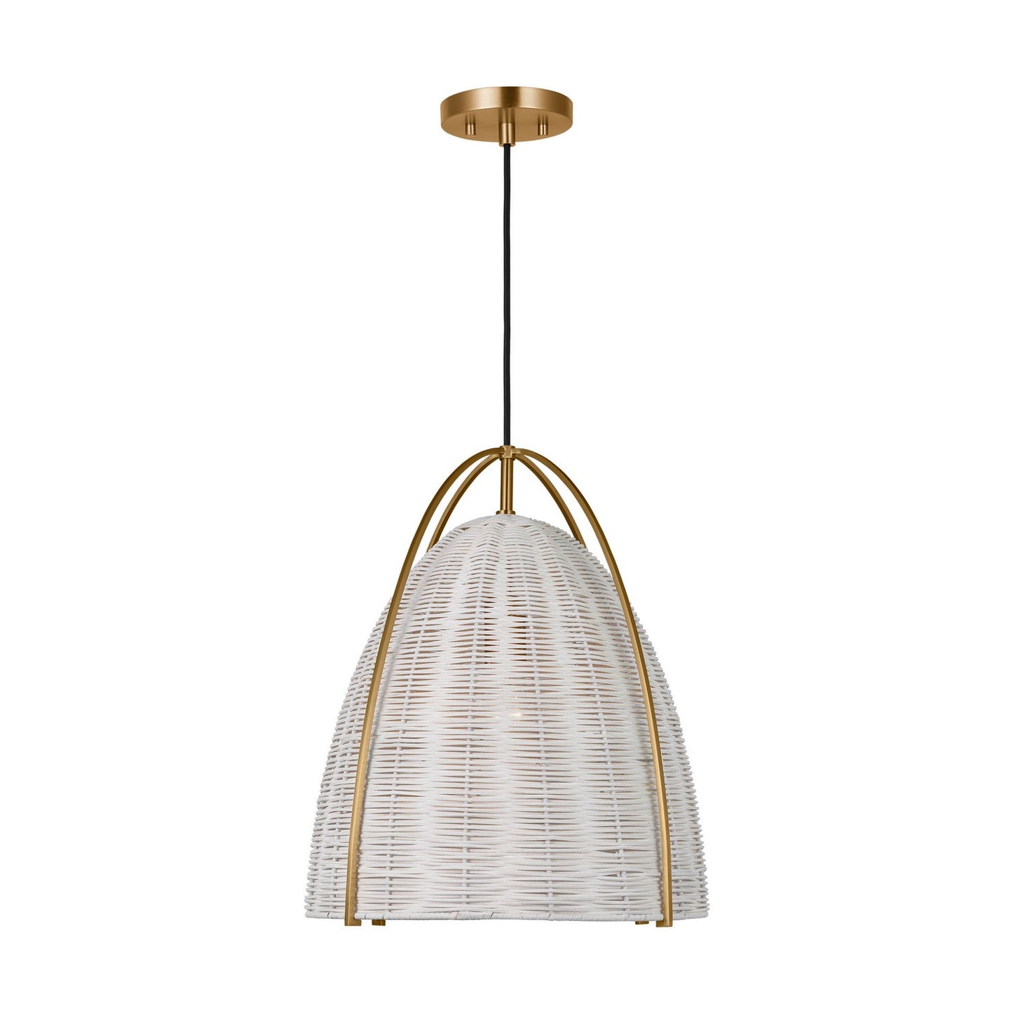 Norman One Light Pendant in Chalk Wicker