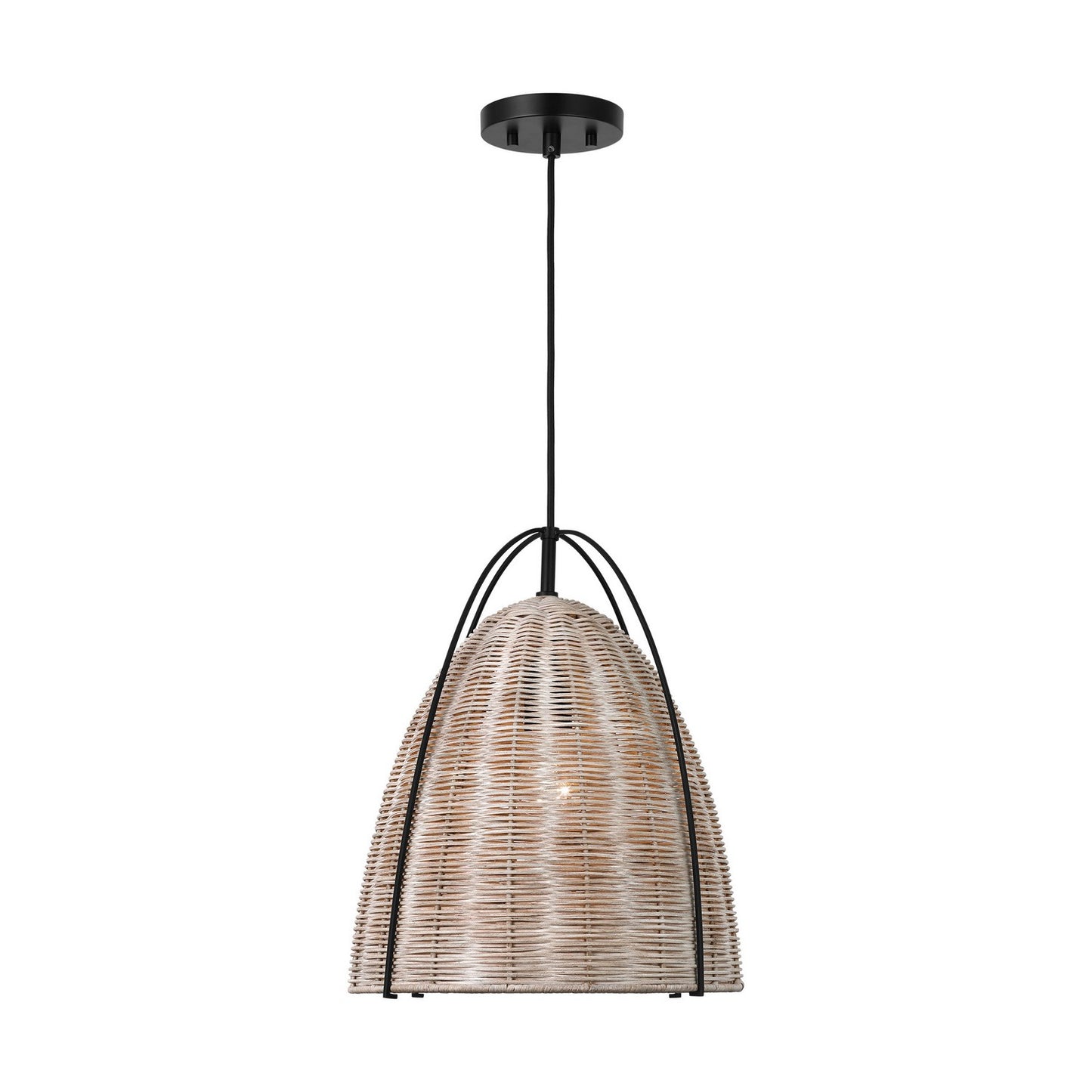 Norman One Light Pendant in Ash Wicker