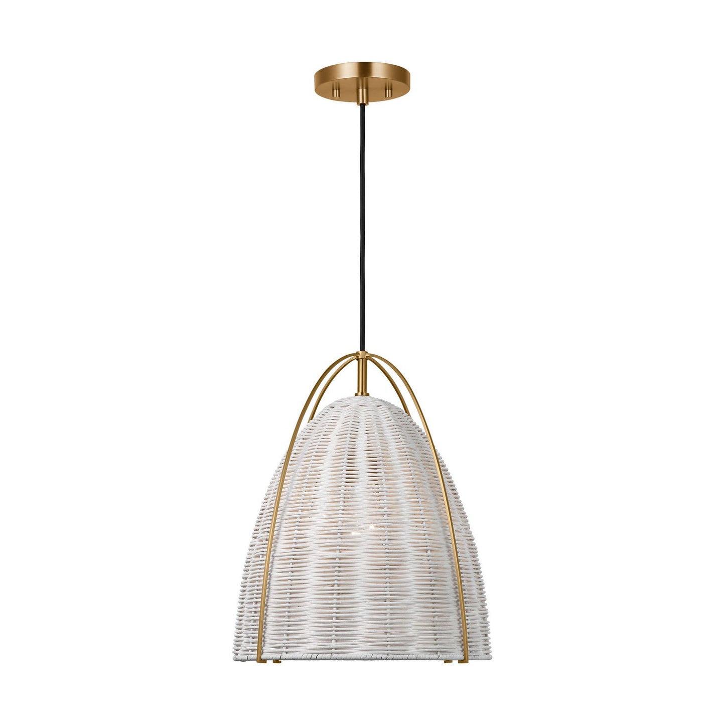 Norman One Light Pendant in Chalk Wicker