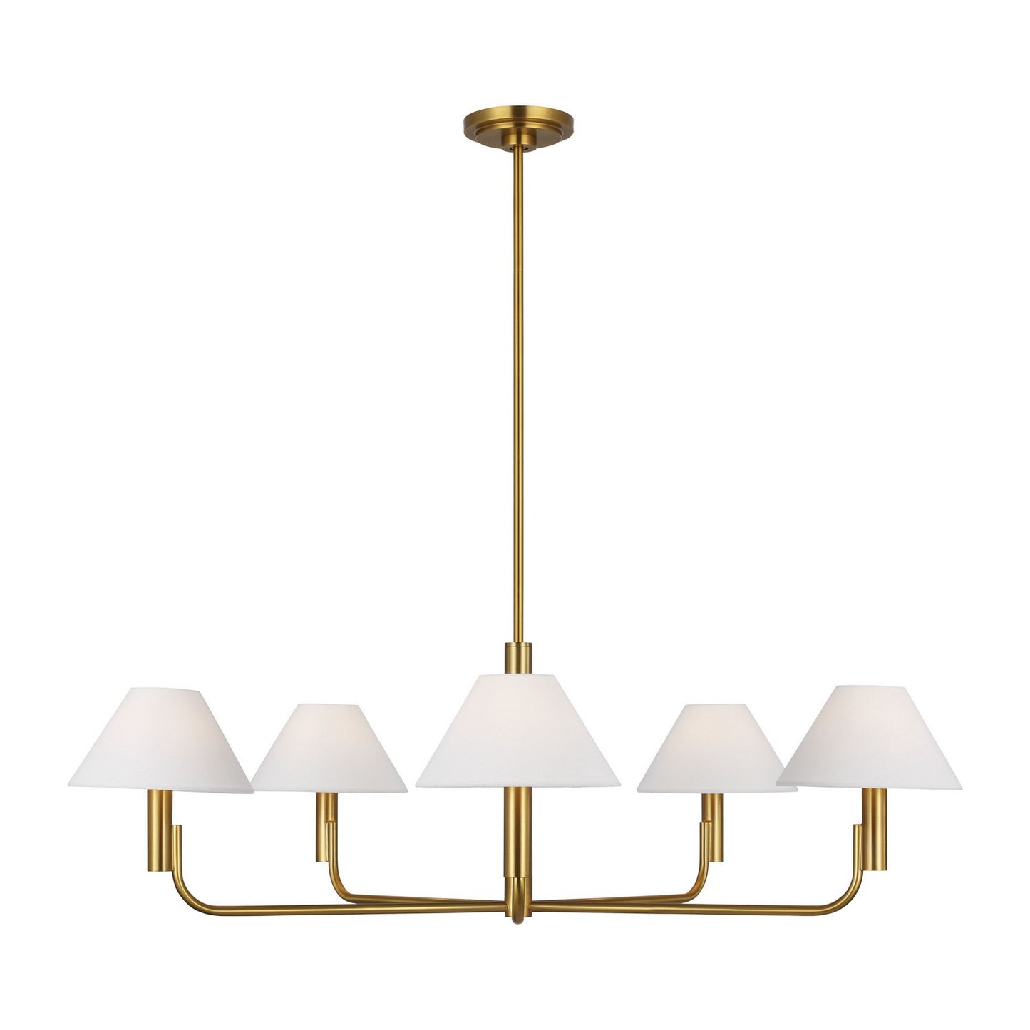 Colfax Five Light Chandelier in Burnished Brass