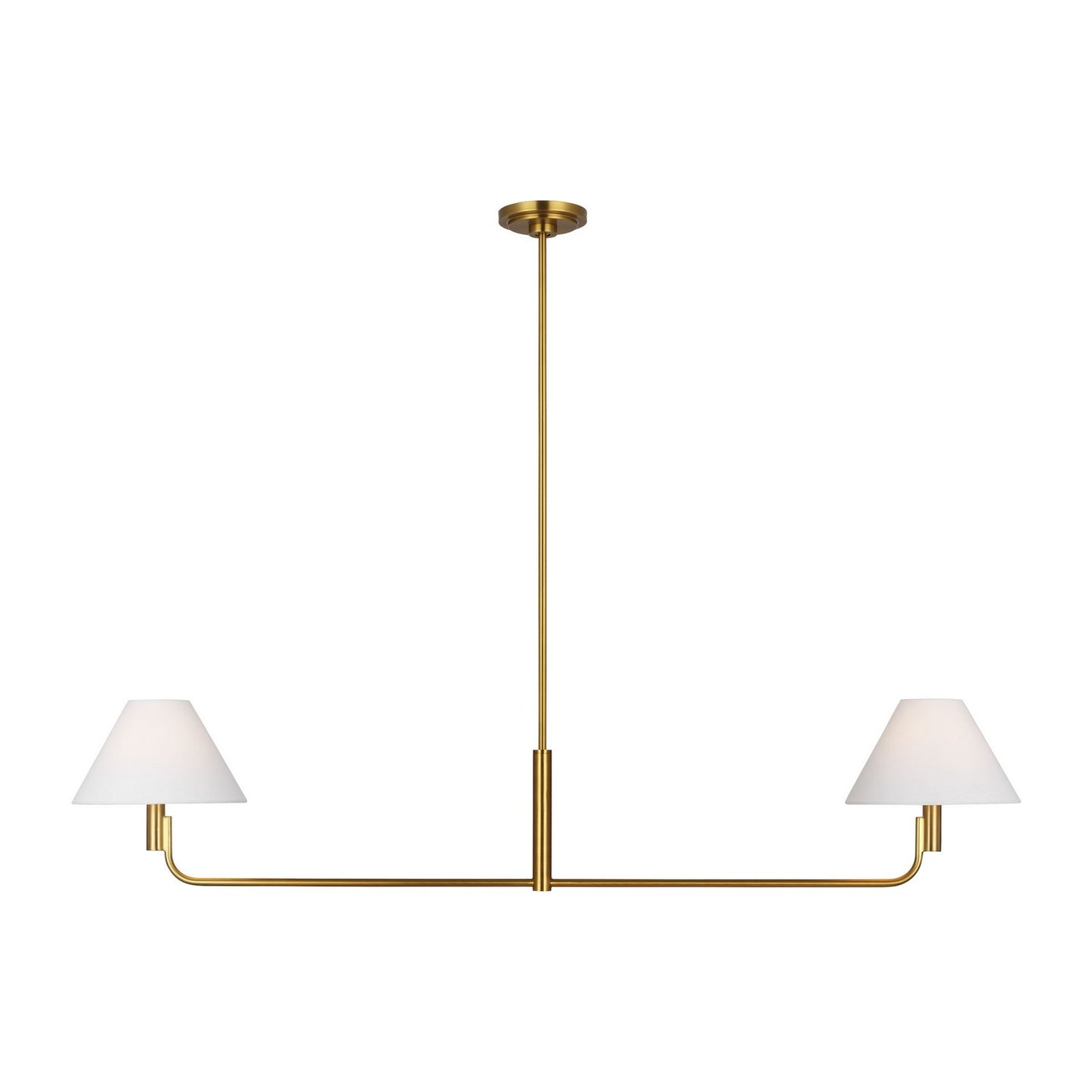 Colfax Two Light Linear Chandelier in Burnished Brass