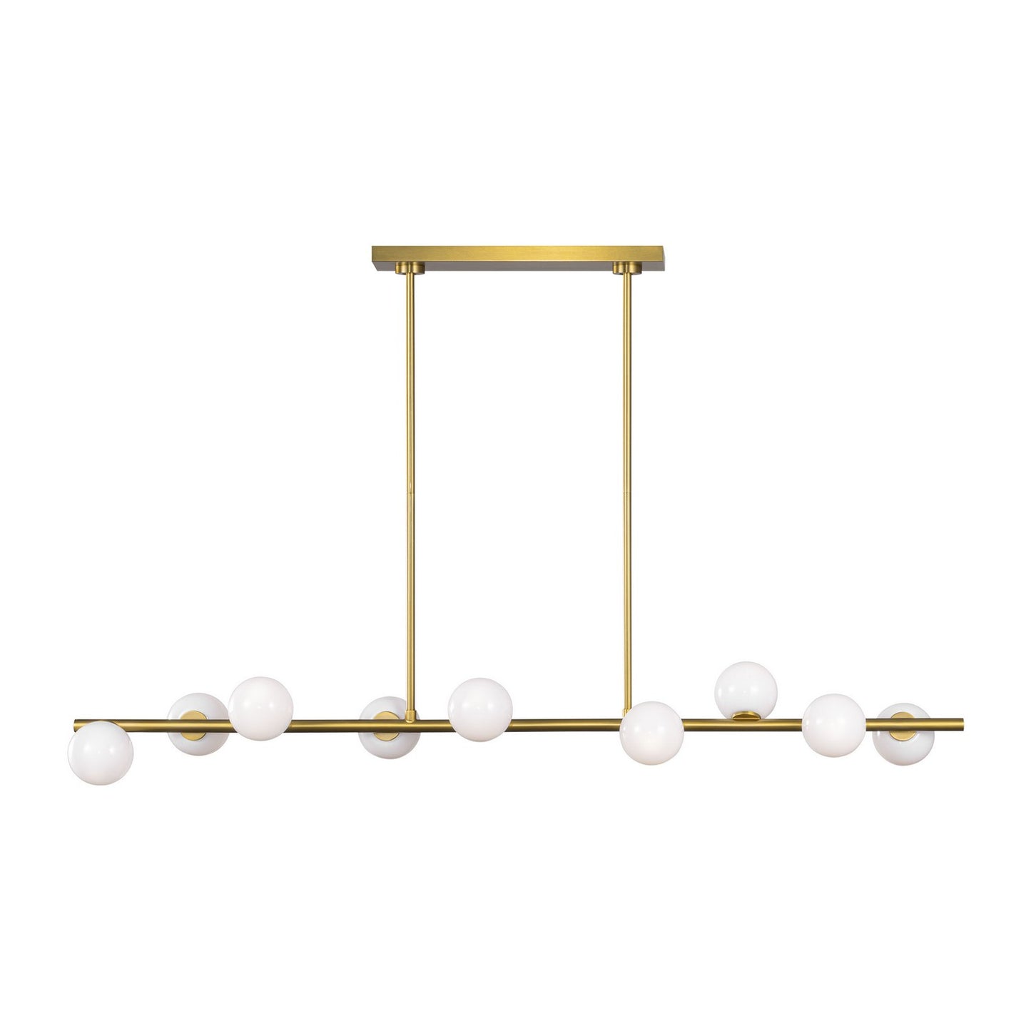 Altair Nine Light Linear Chandelier in Burnished Brass