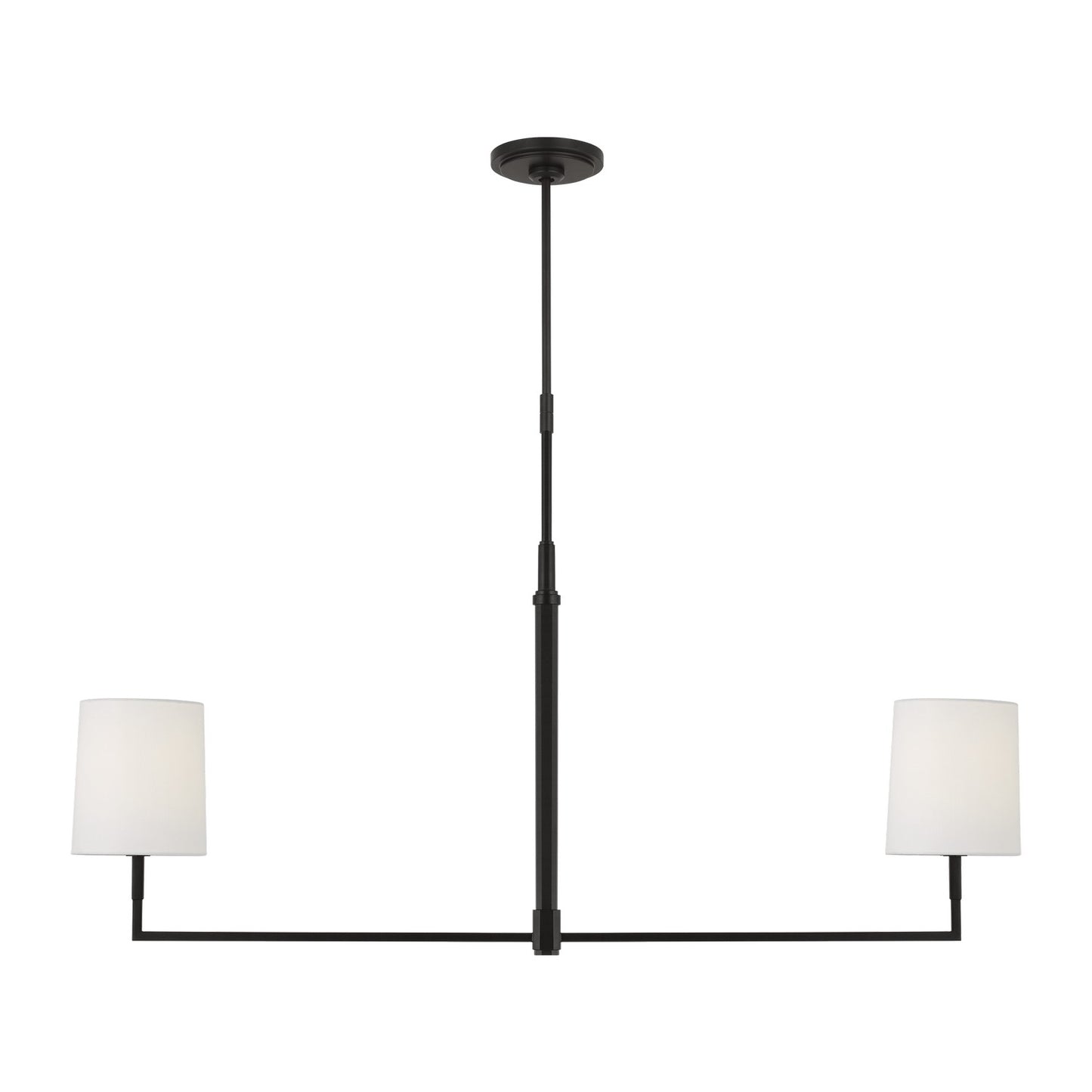 Danica Two Light Linear Chandelier in Aged Iron