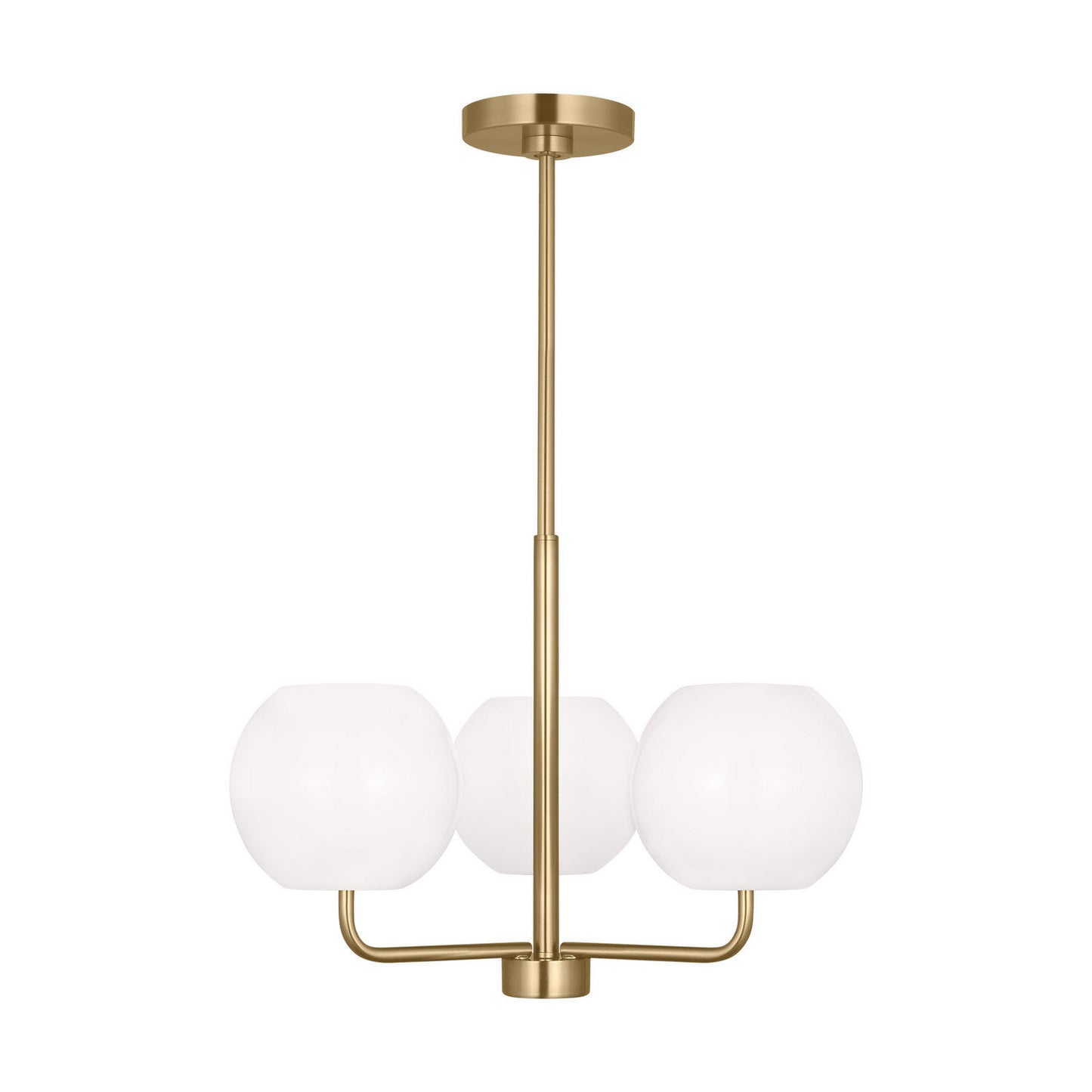 Rory Three Light Chandelier in Satin Brass