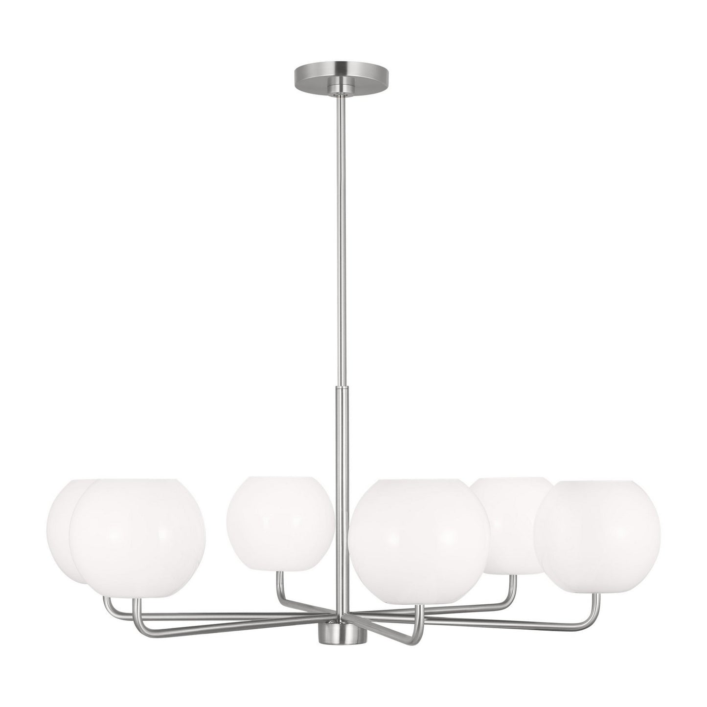 Rory Six Light Chandelier in Brushed Steel