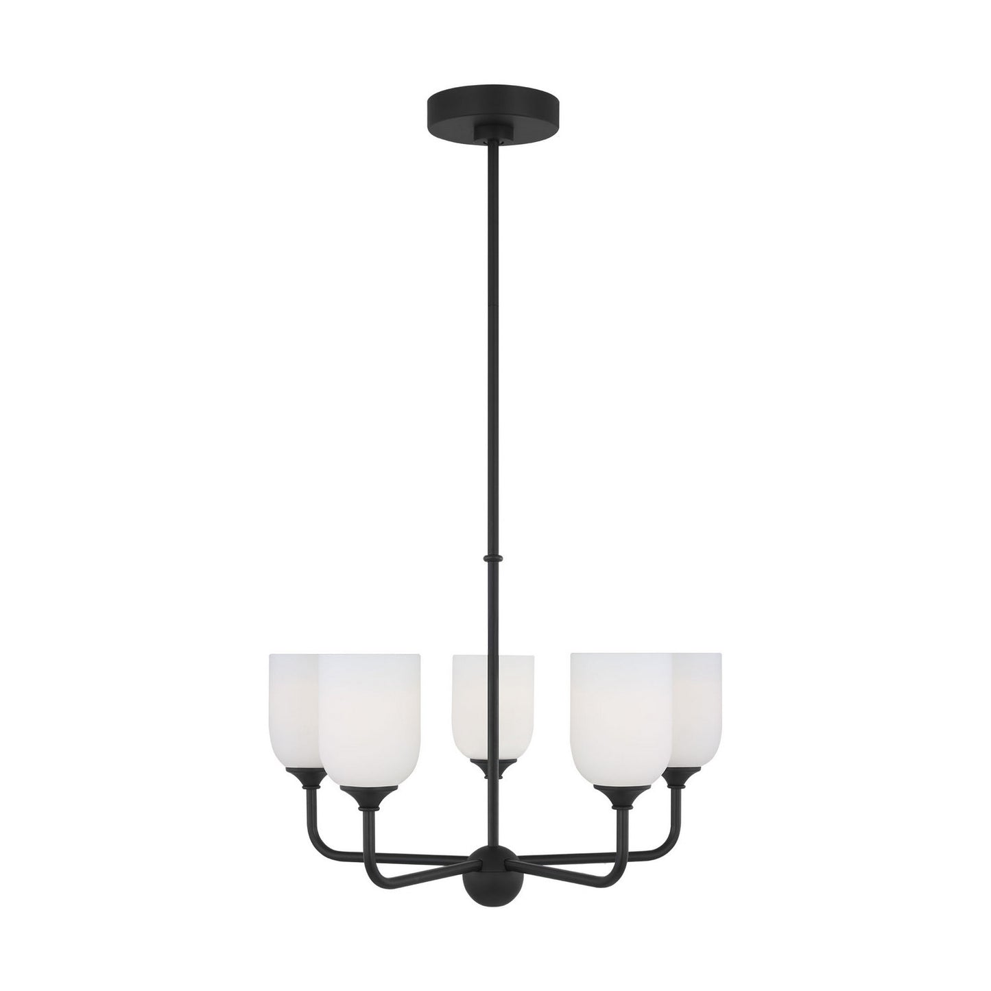 Emile Five Light Chandelier in Midnight Black