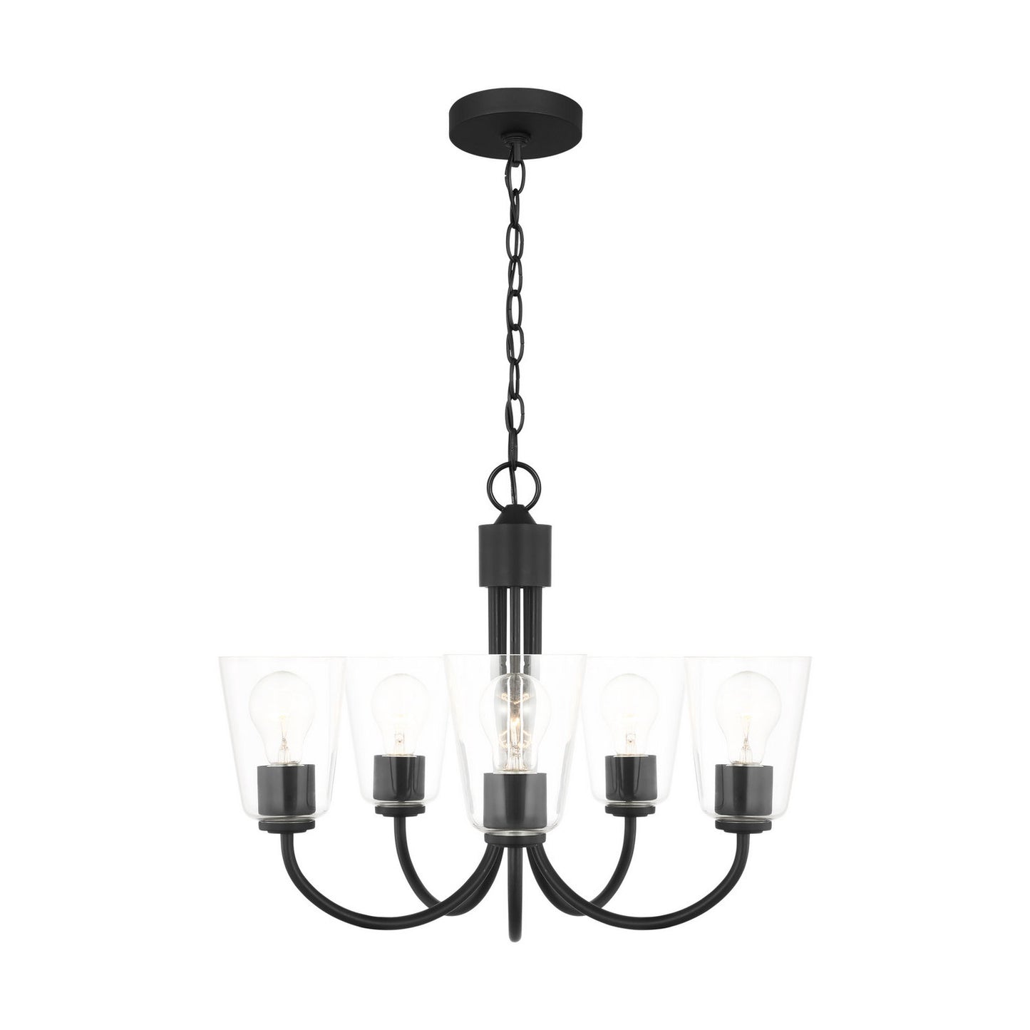 Generation Lighting - GLC1145MBK - Five Light Chandelier - Miles - Midnight Black