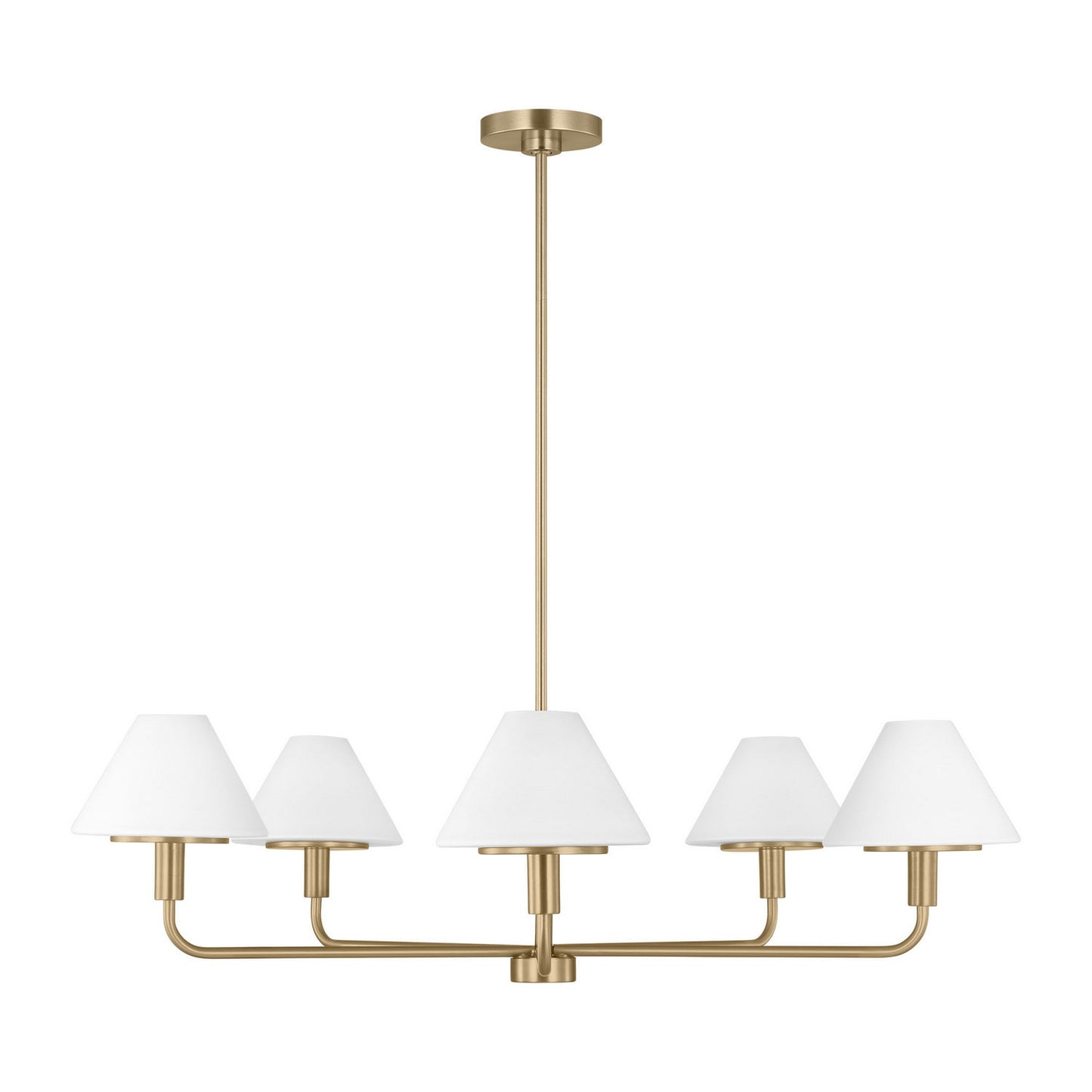 Mendota Five Light Chandelier in Satin Brass