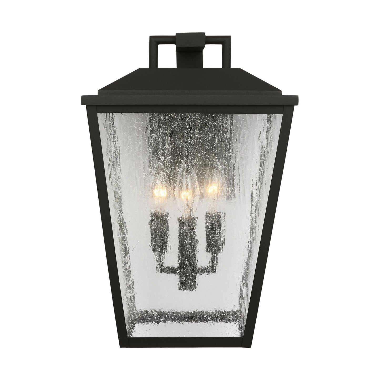Kennewick Three Light Wall Lantern in Textured Black