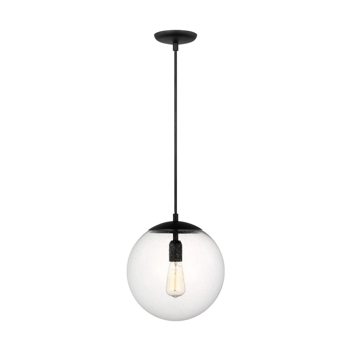 Leo - Hanging Globe One Light Pendant in Midnight Black