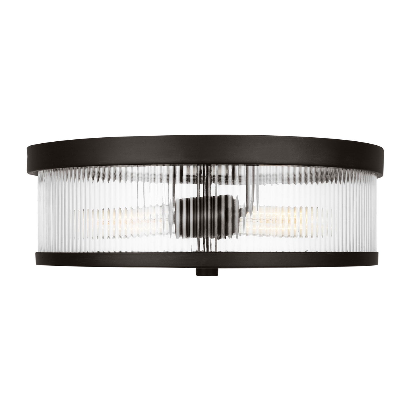Geneva Two Light Flush Mount in Aged Iron