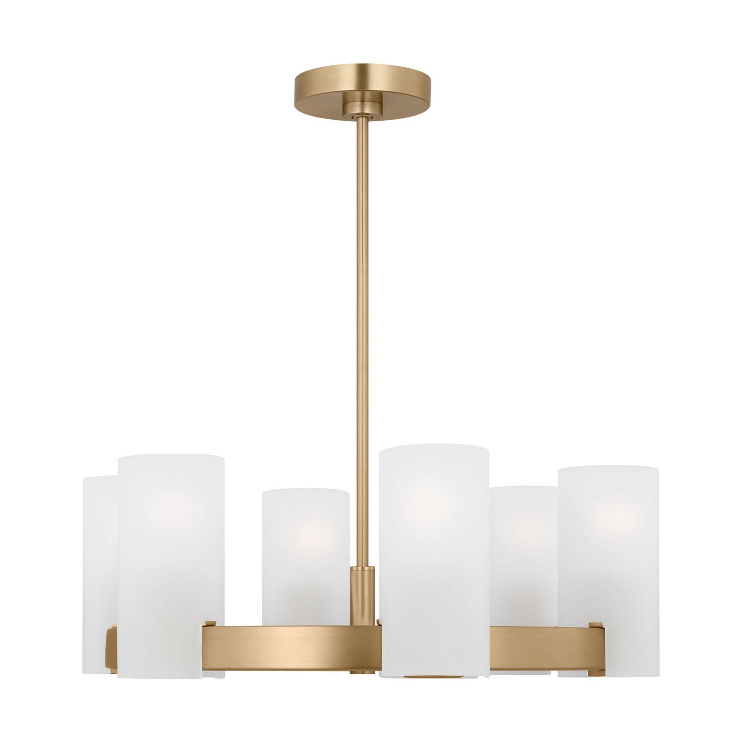 Rhode Six Light Chandelier in Satin Brass
