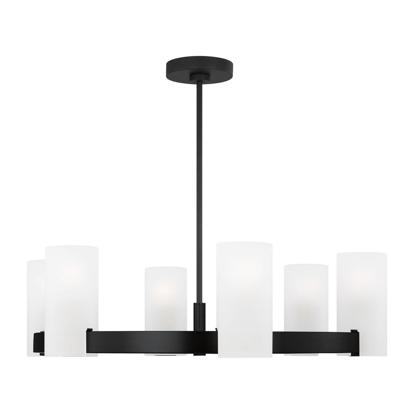 Rhode Six Light Chandelier in Midnight Black