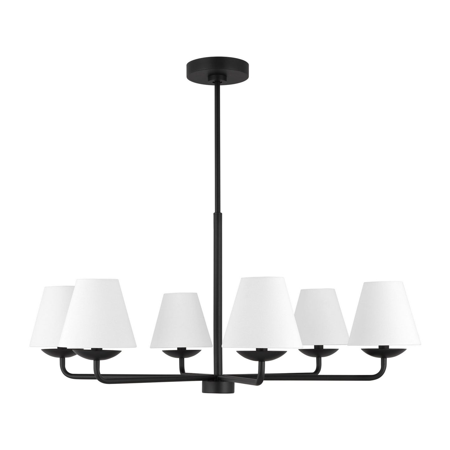 Albion Six Light Chandelier in Midnight Black