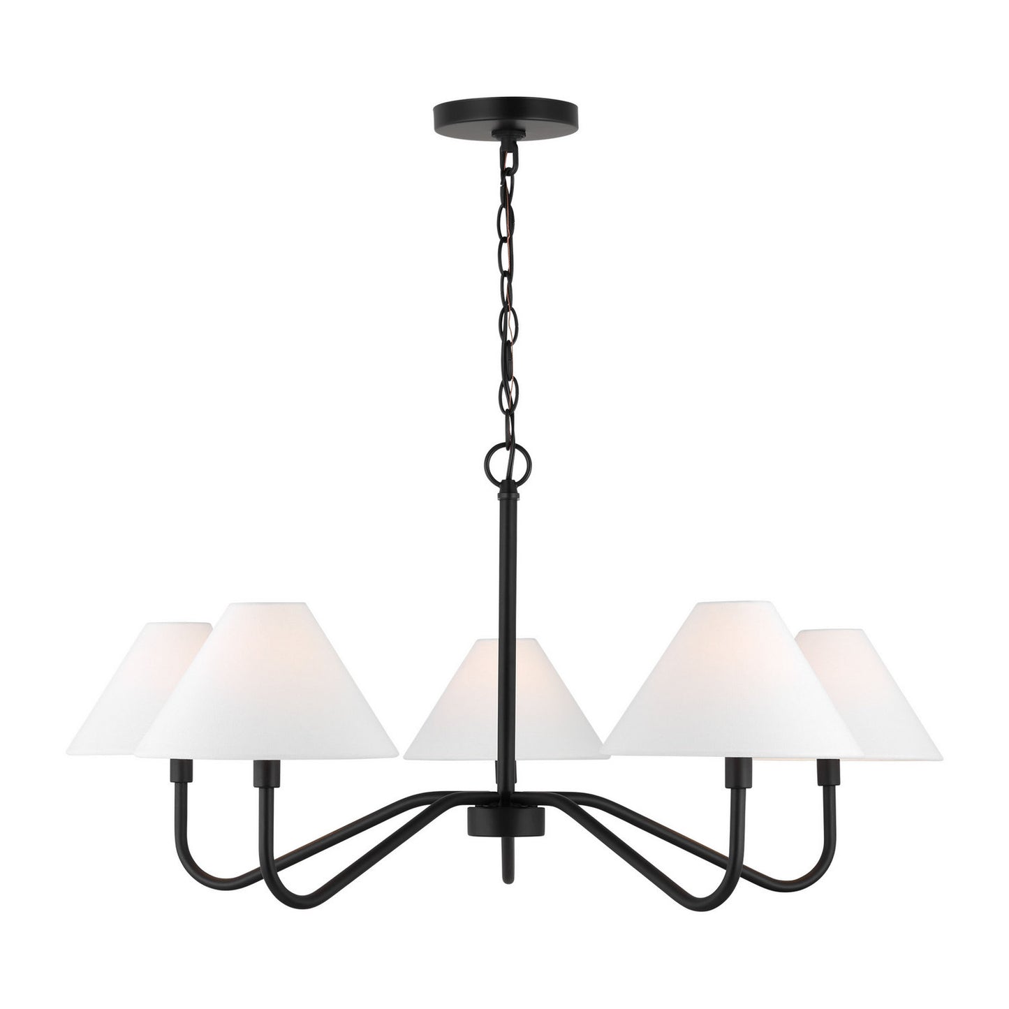 Eldon Five Light Chandelier in Midnight Black