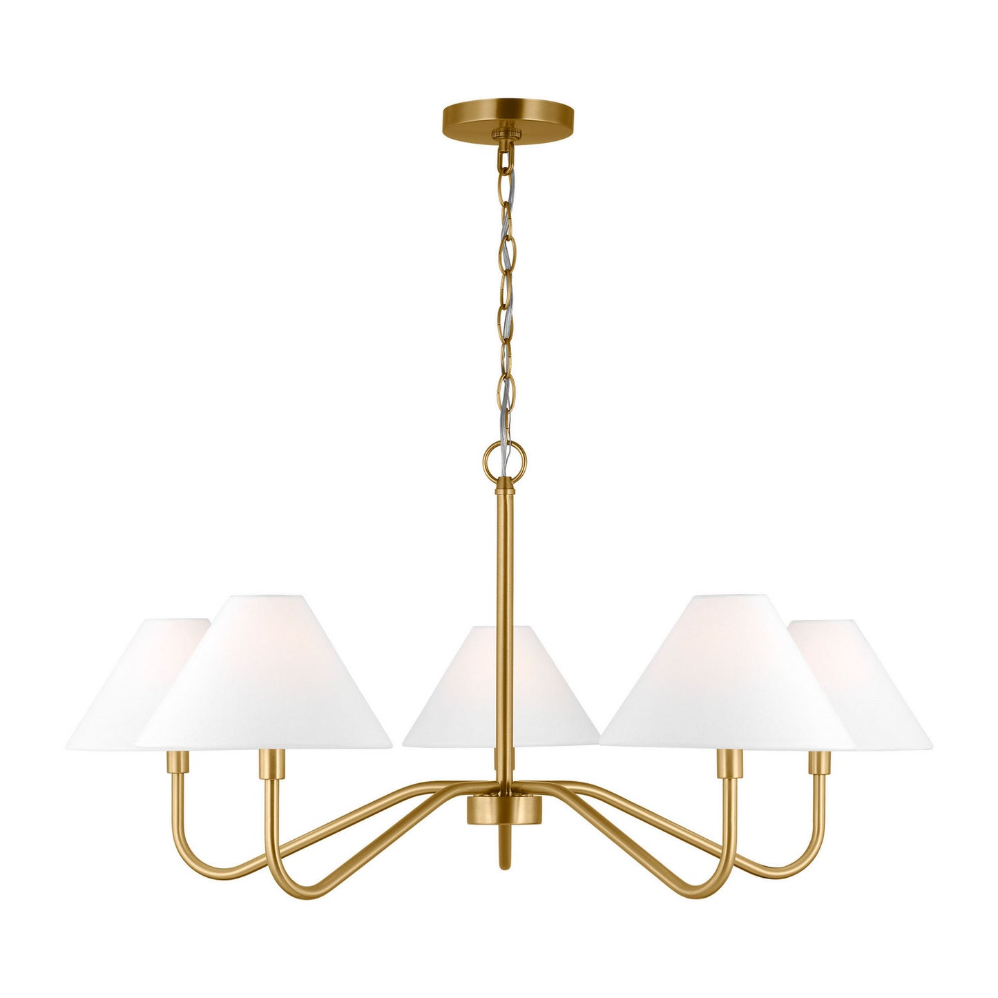 Eldon Five Light Chandelier in Satin Brass