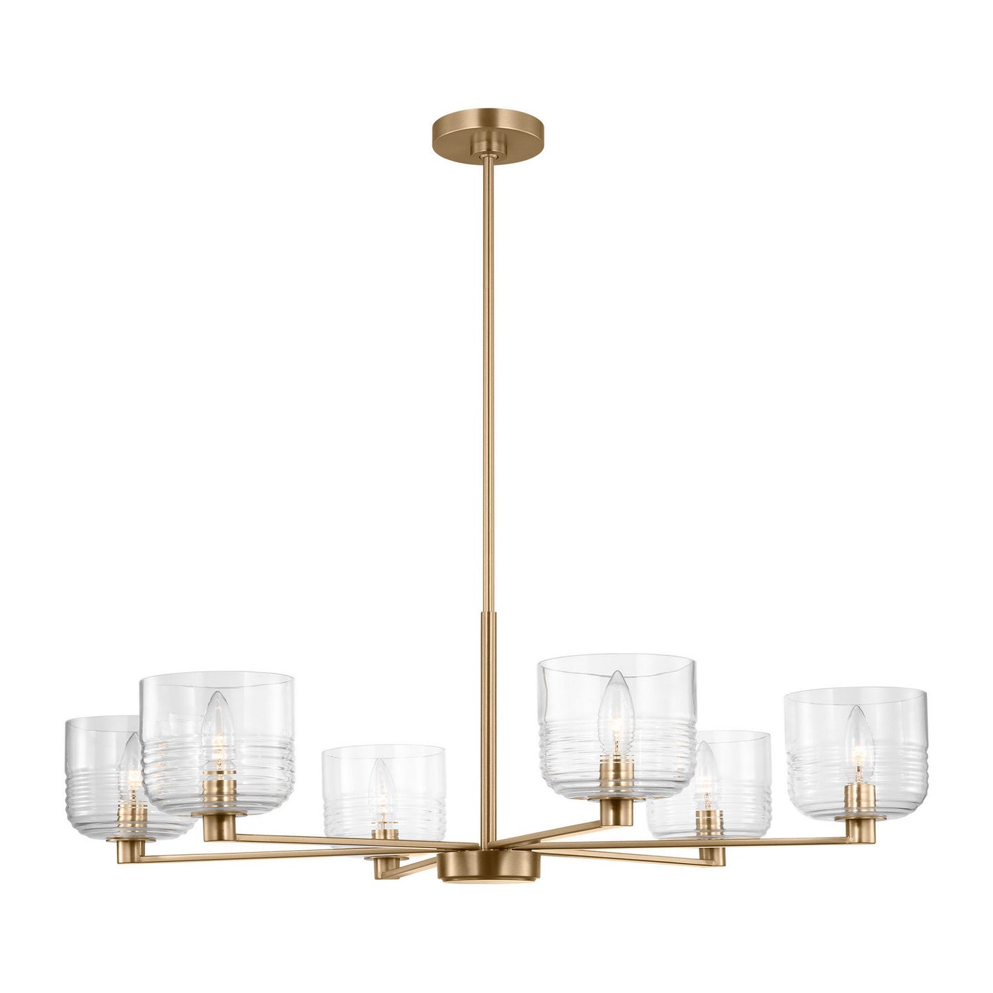 Lochdale Six Light Chandelier in Satin Brass