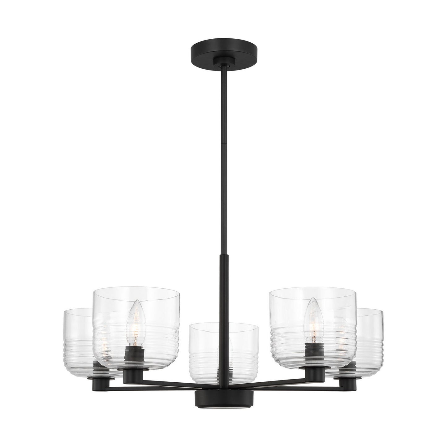 Lochdale Five Light Chandelier in Midnight Black