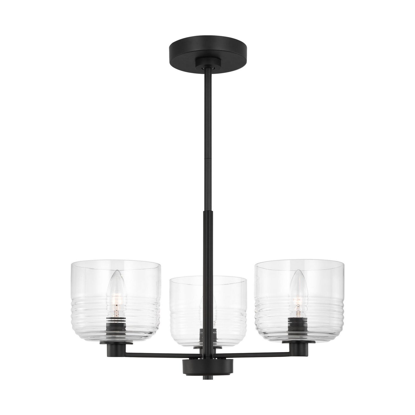 Lochdale Three Light Chandelier in Midnight Black