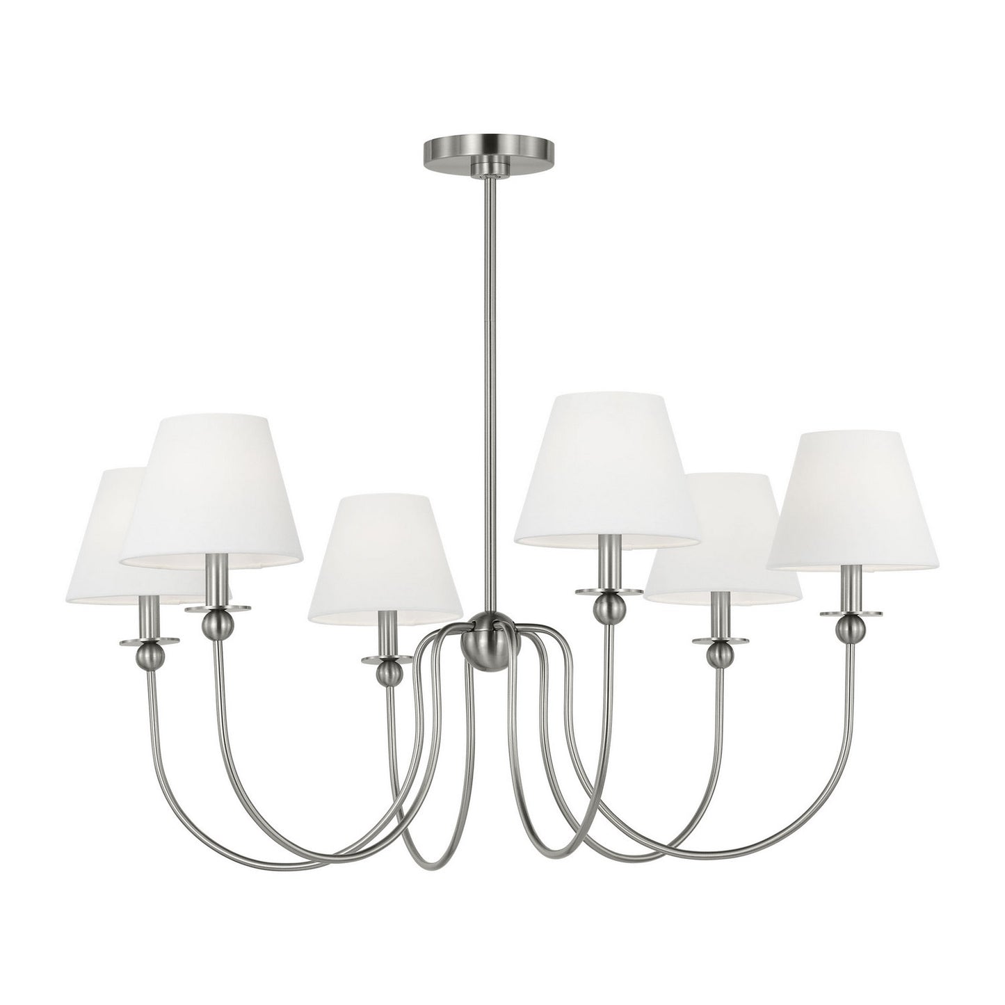 Elsay Six Light Chandelier in Brushed Nickel