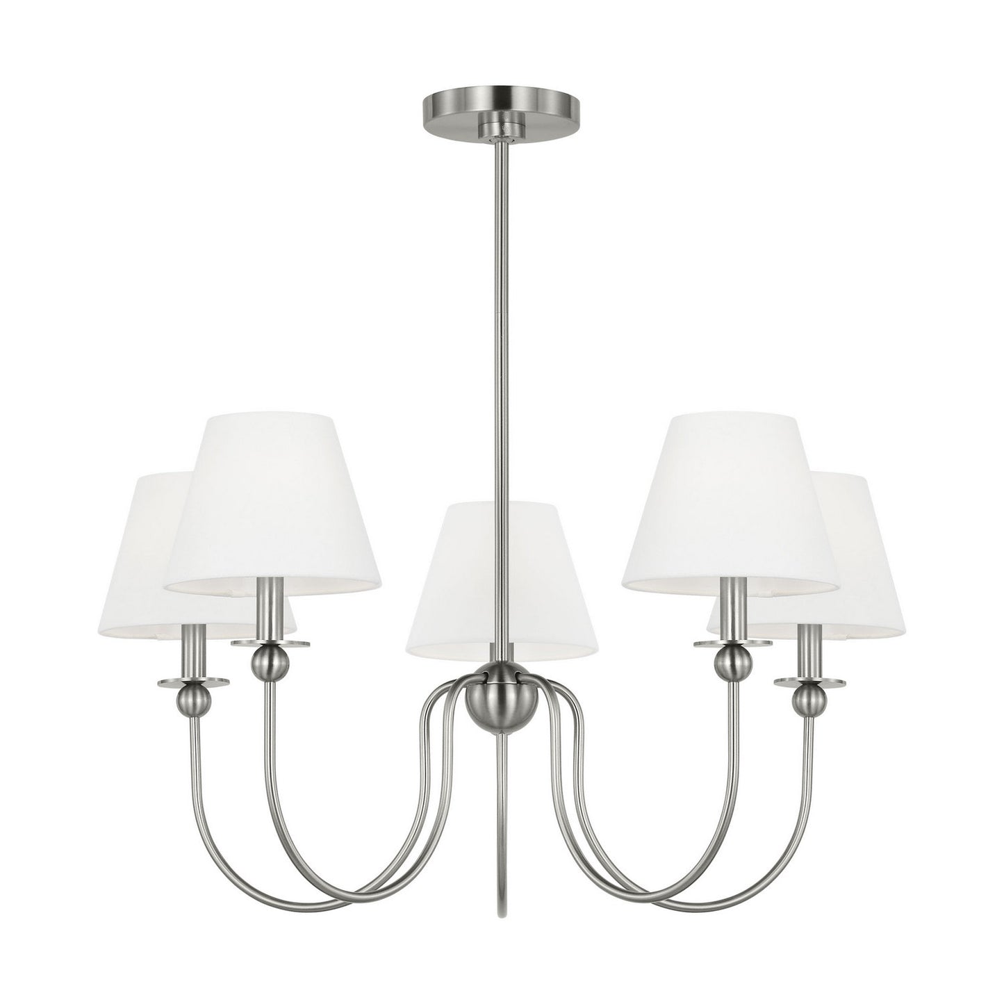 Elsay Five Light Chandelier in Brushed Nickel