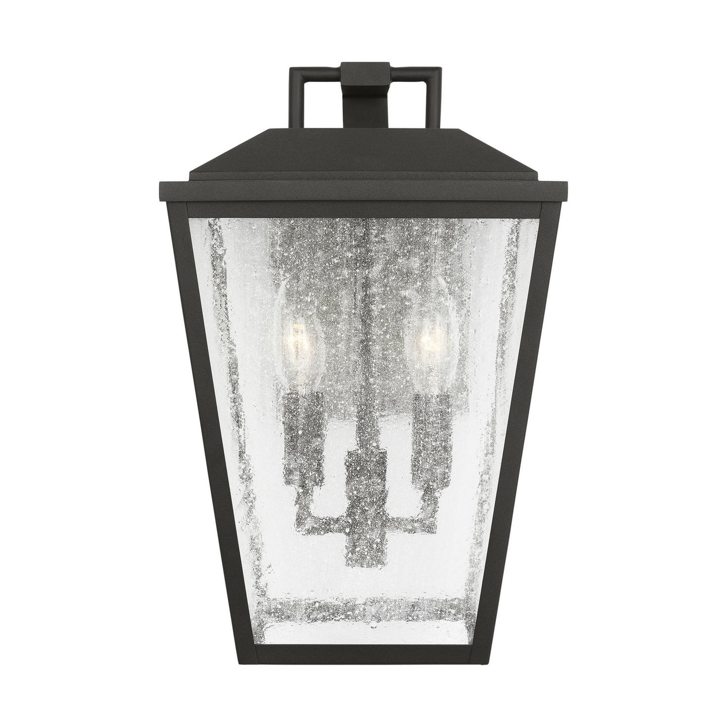 Kennewick Two Light Wall Lantern in Textured Black