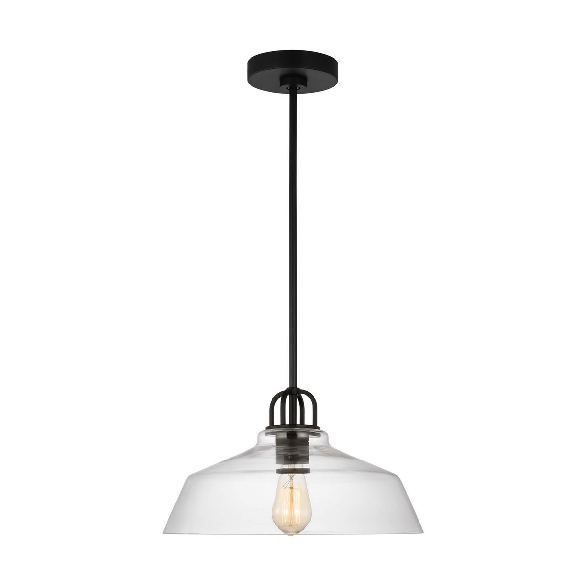 Payton One Light Pendant in Midnight Black