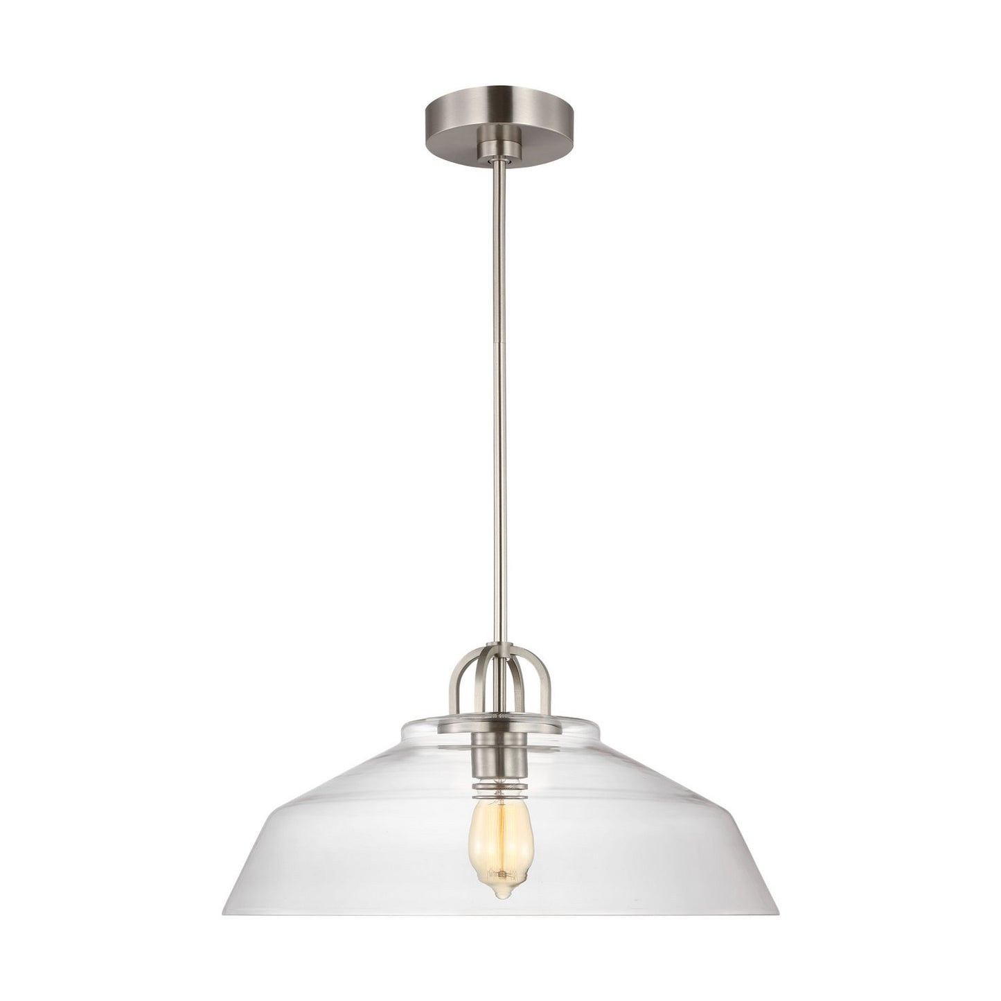 Payton One Light Pendant in Brushed Steel