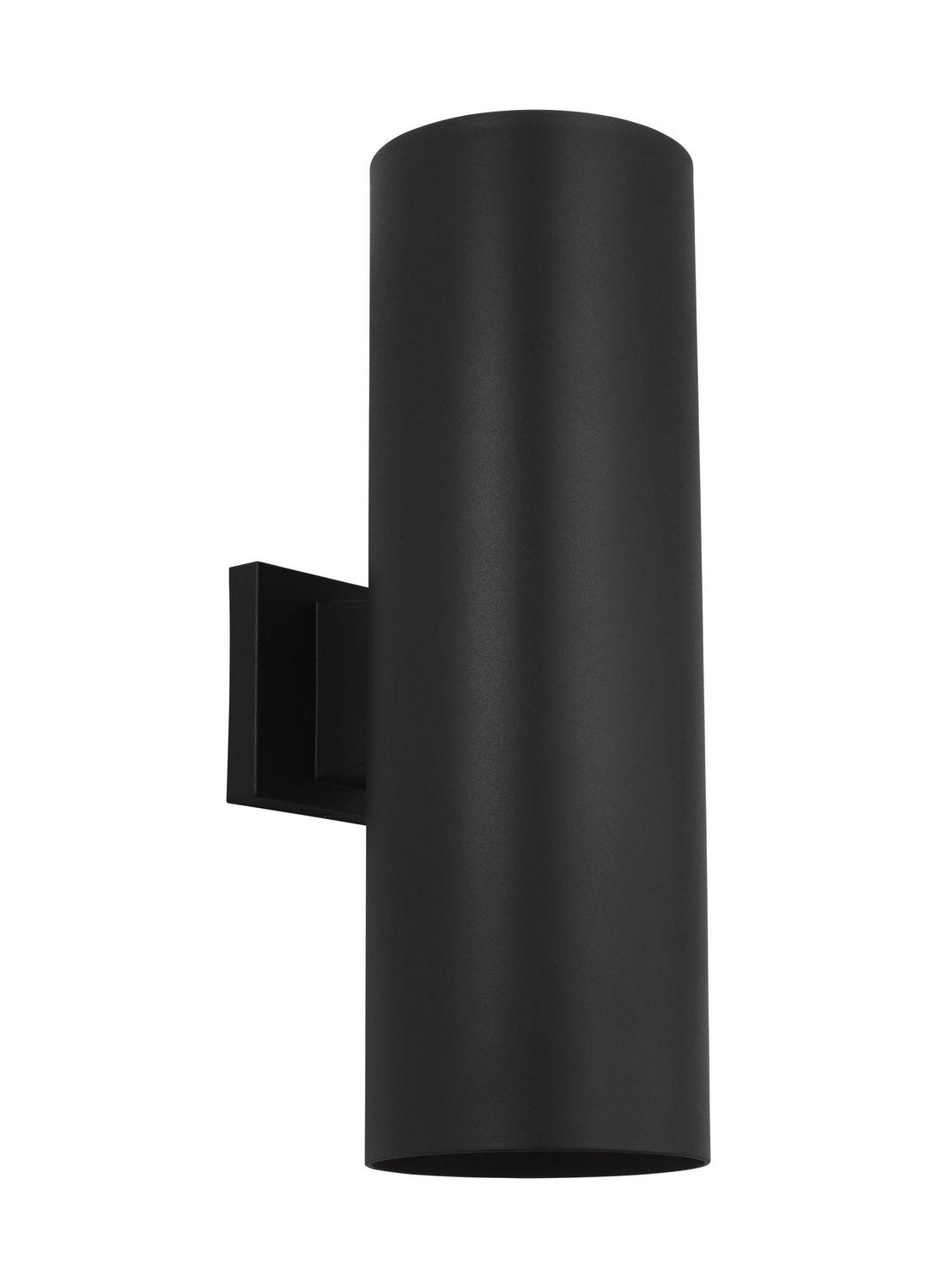 Outdoor Cylinders Two Light Wall Lantern in Textured Black