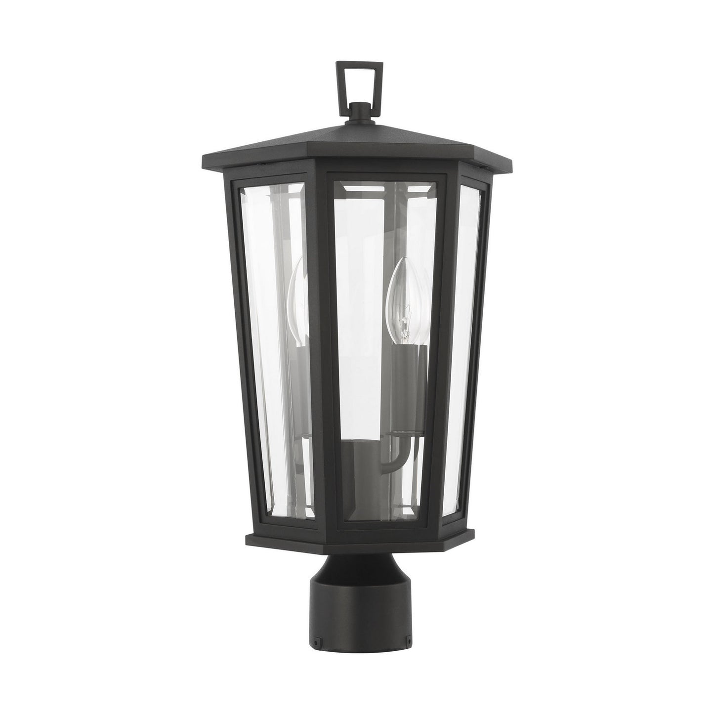Witley Two Light Post Lantern in Textured Black
