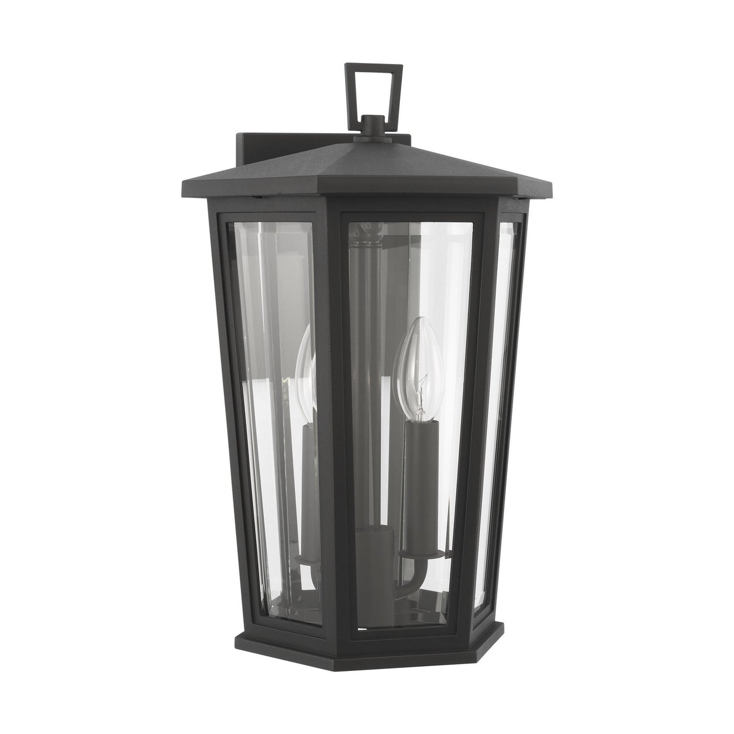 Witley Two Light Wall Lantern in Textured Black