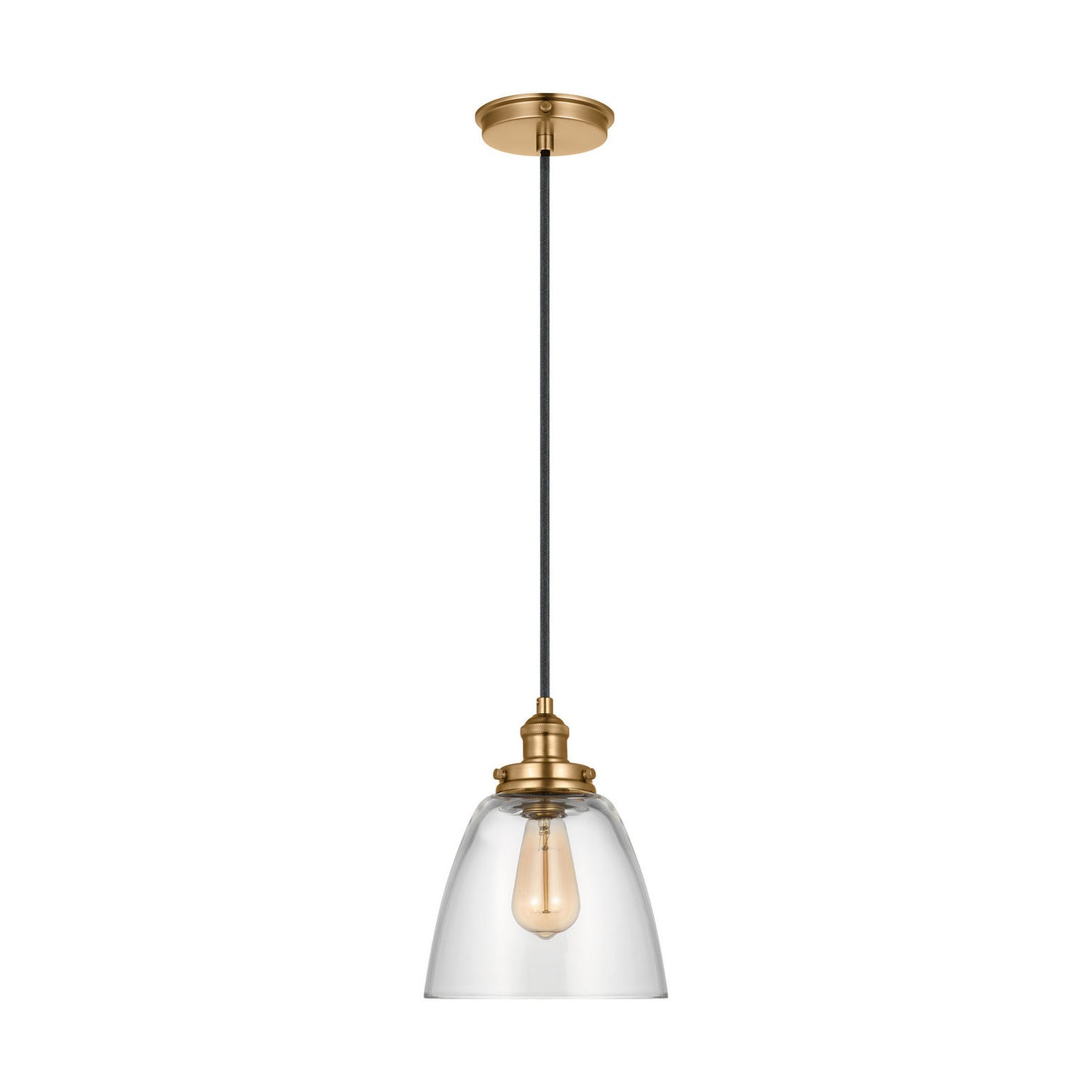 Baskin One Light Pendant in Satin Brass