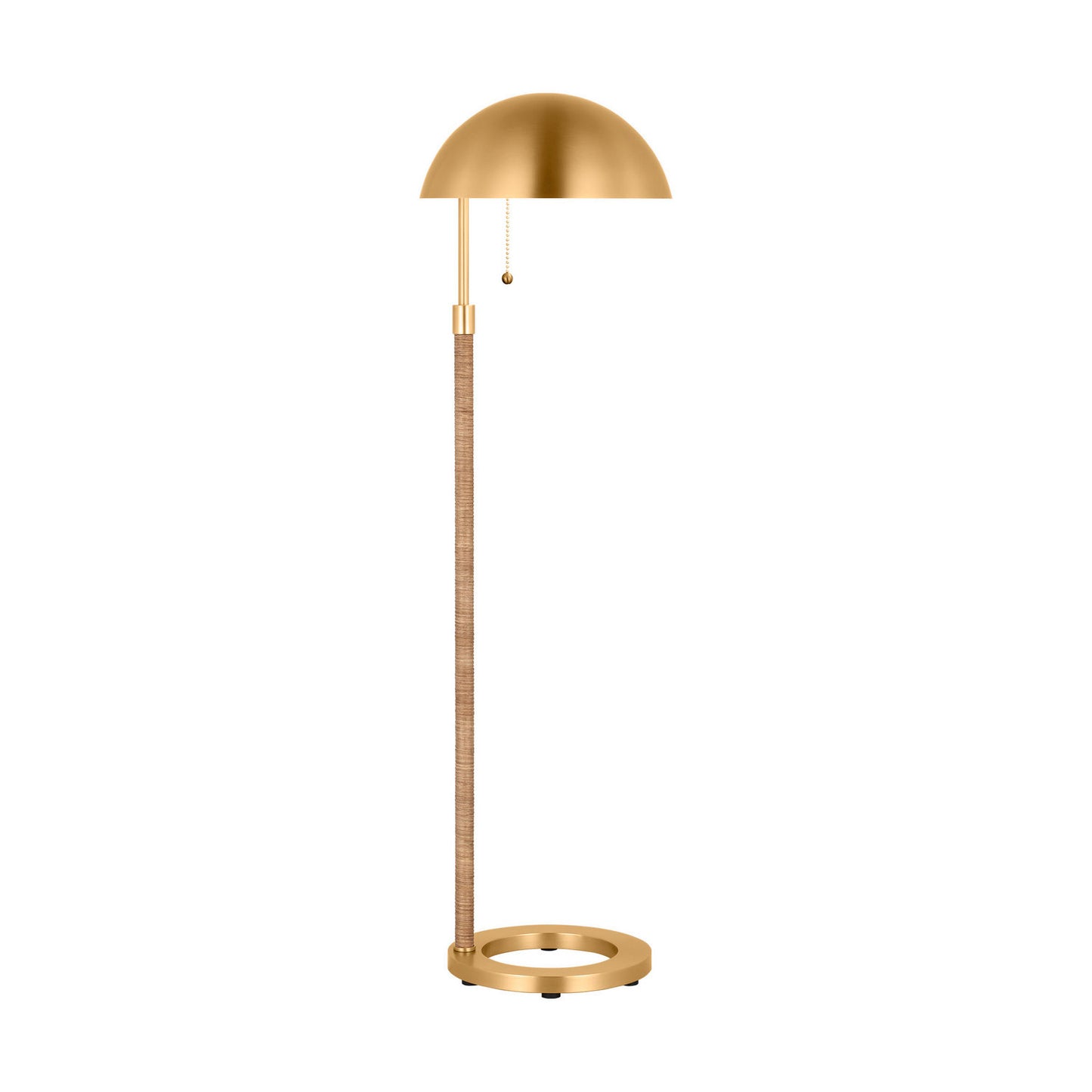 Balleroy One Light Floor Lamp in Burnished Brass