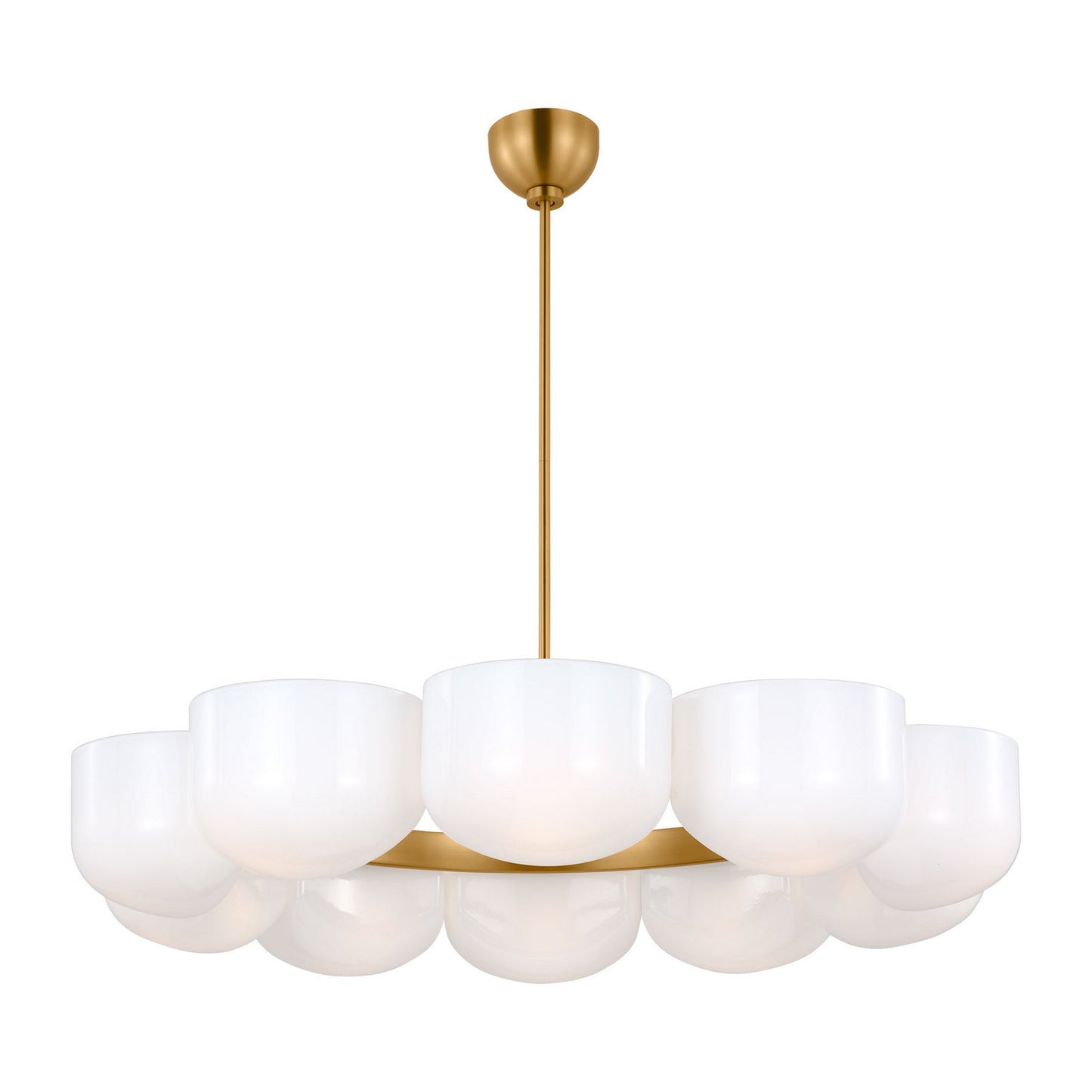 Cheverny Ten Light Chandelier in Burnished Brass