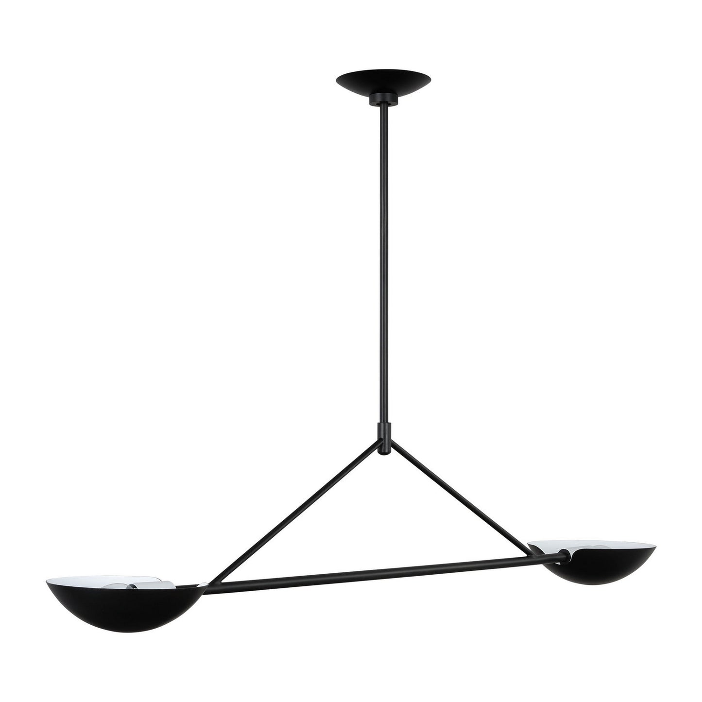 Nevel Two Light Linear Chandelier in Aged Iron