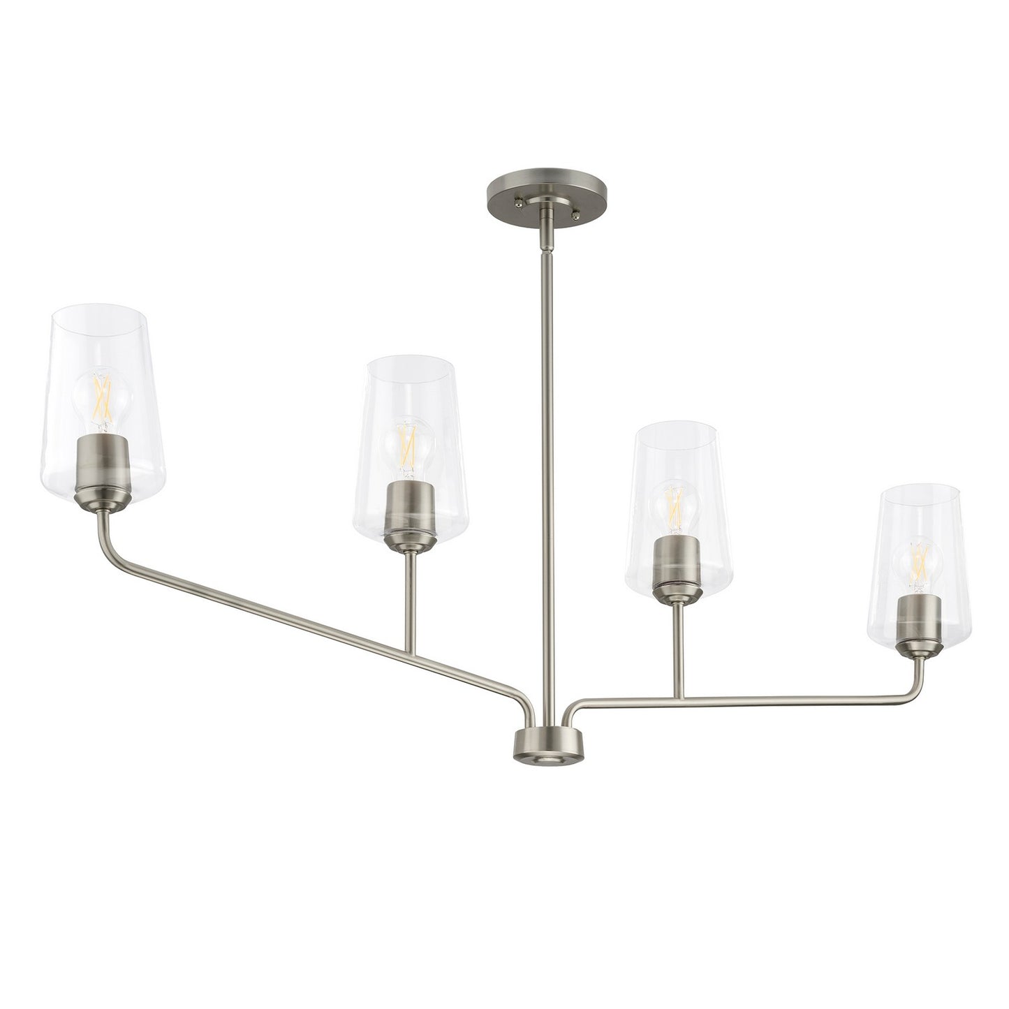 Celino Four Light Linear Chandelier in Brushed Nickel