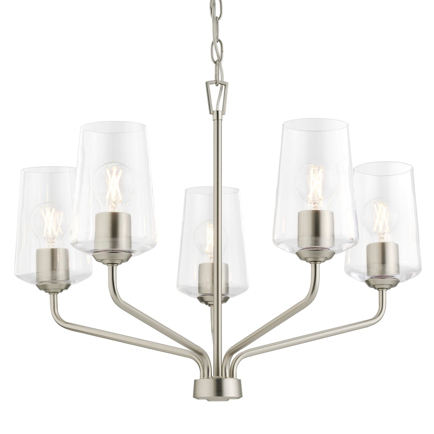 Celino Five Light Chandelier in Brushed Nickel