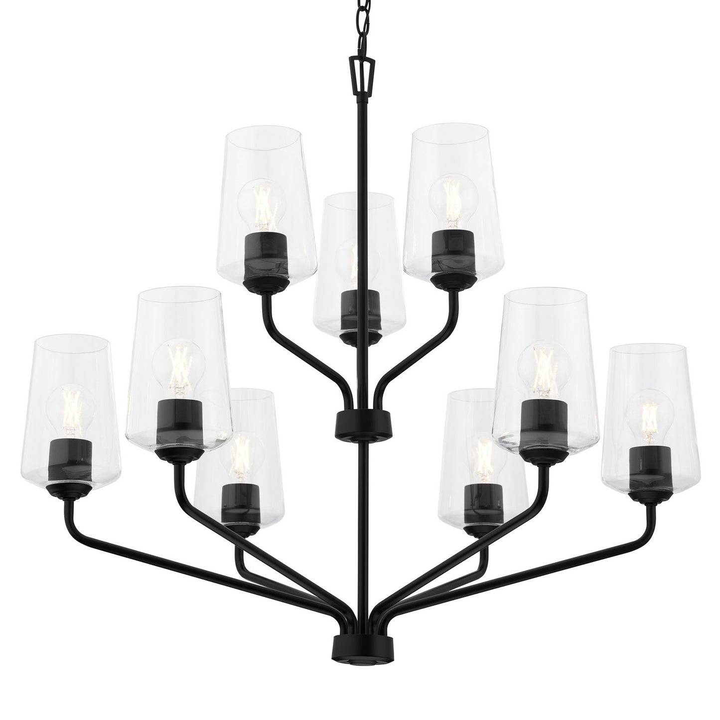 Celino Nine Light Chandelier in Black