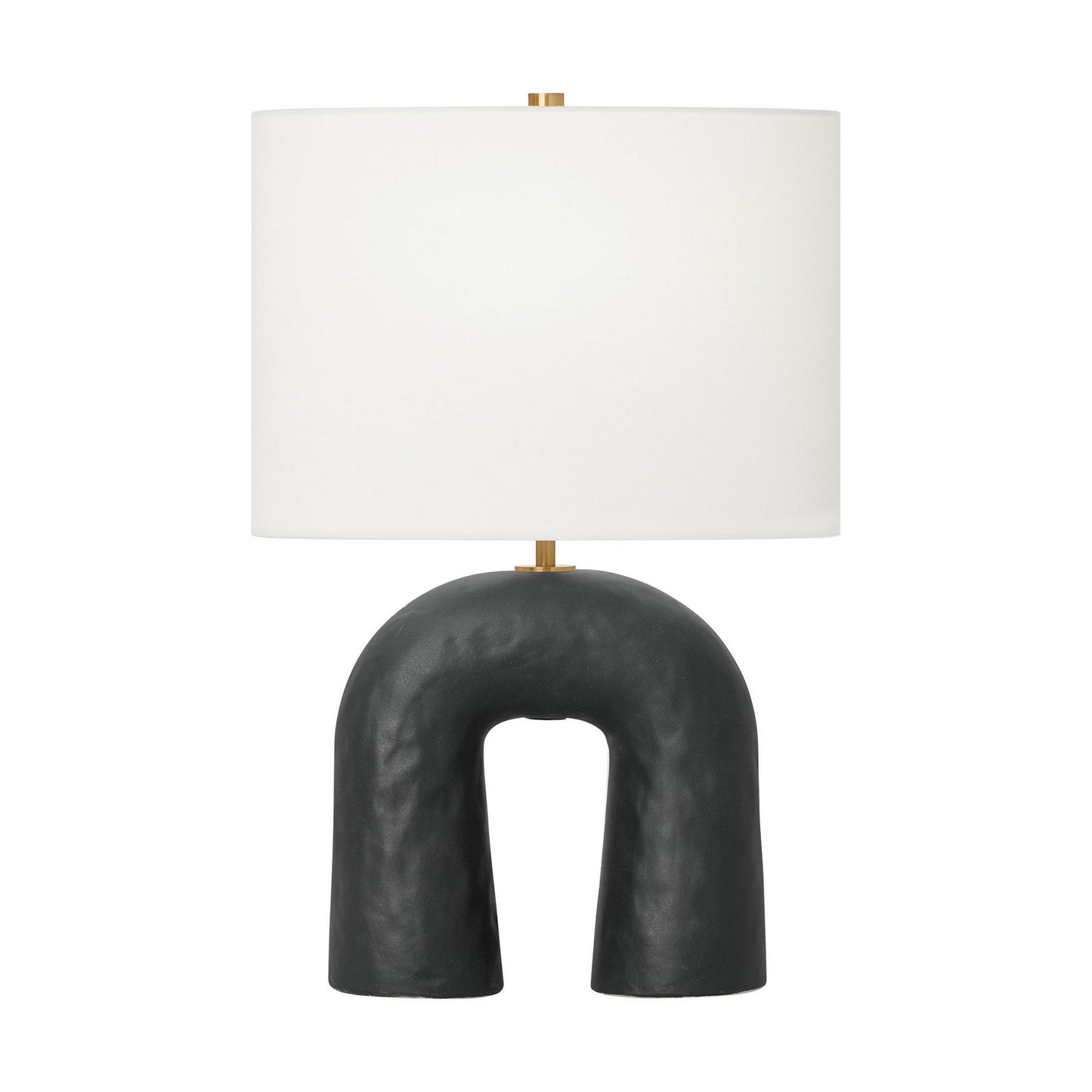 Aura One Light Table Lamp in Rough Black Ceramic