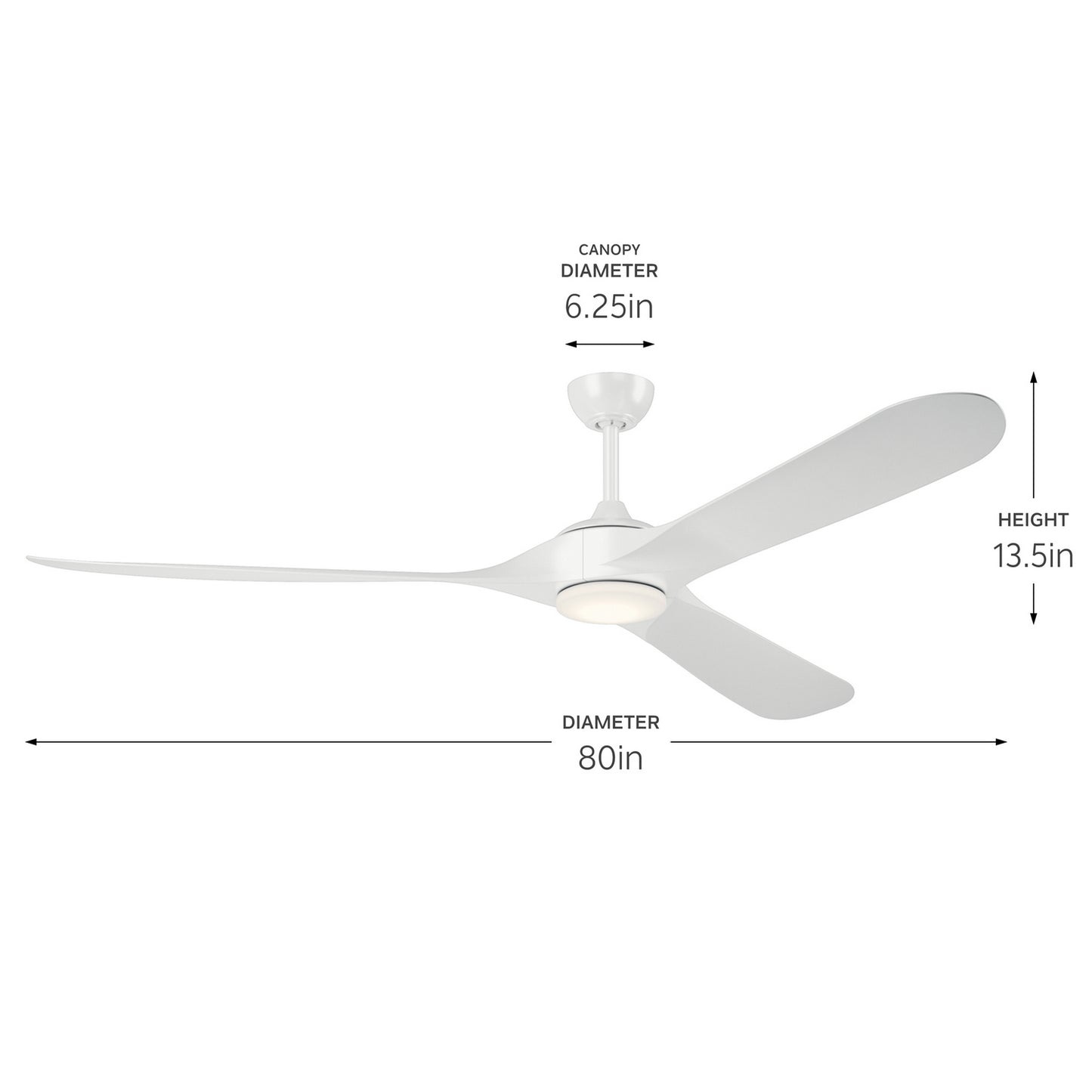Mylo 80"Ceiling Fan in White