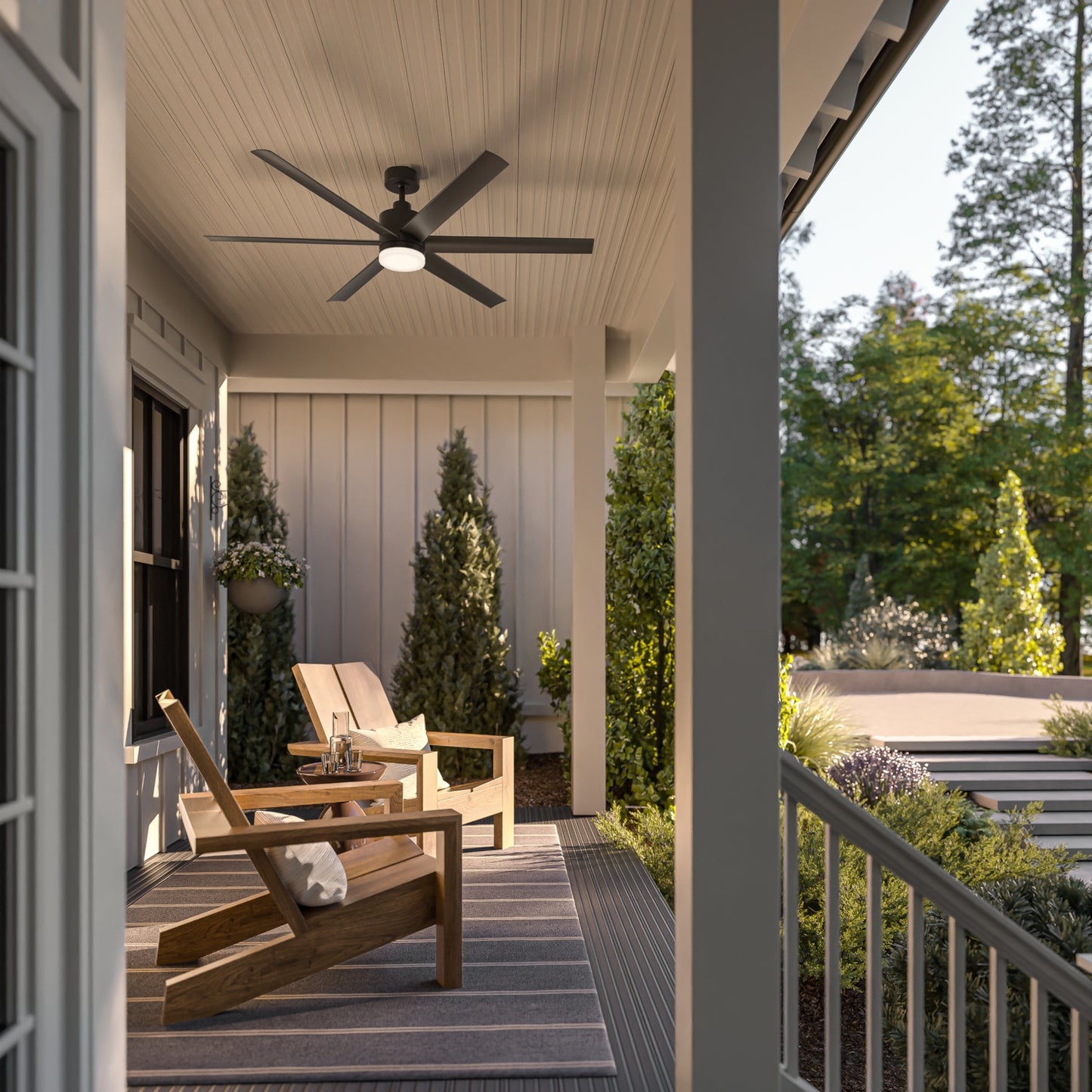Loa 65"Ceiling Fan in Satin Black