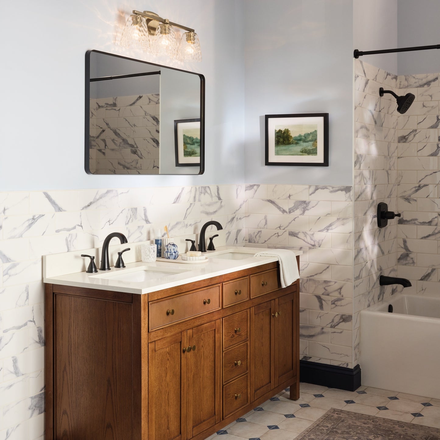 Marant Three Light Bath in Champagne Bronze