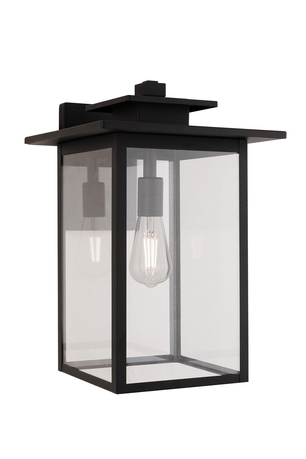 Rock Creek One Light Outdoor Wall Lantern in Textured Black