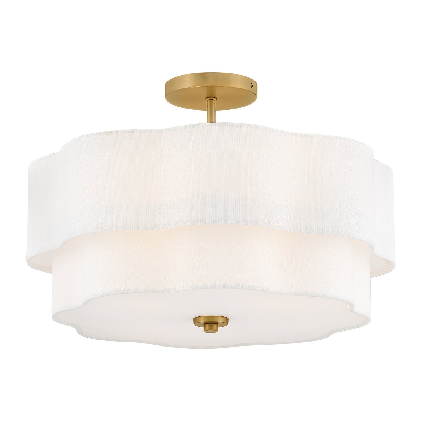 Gwen LED Semi-Flush Mount in Lacquered Brass