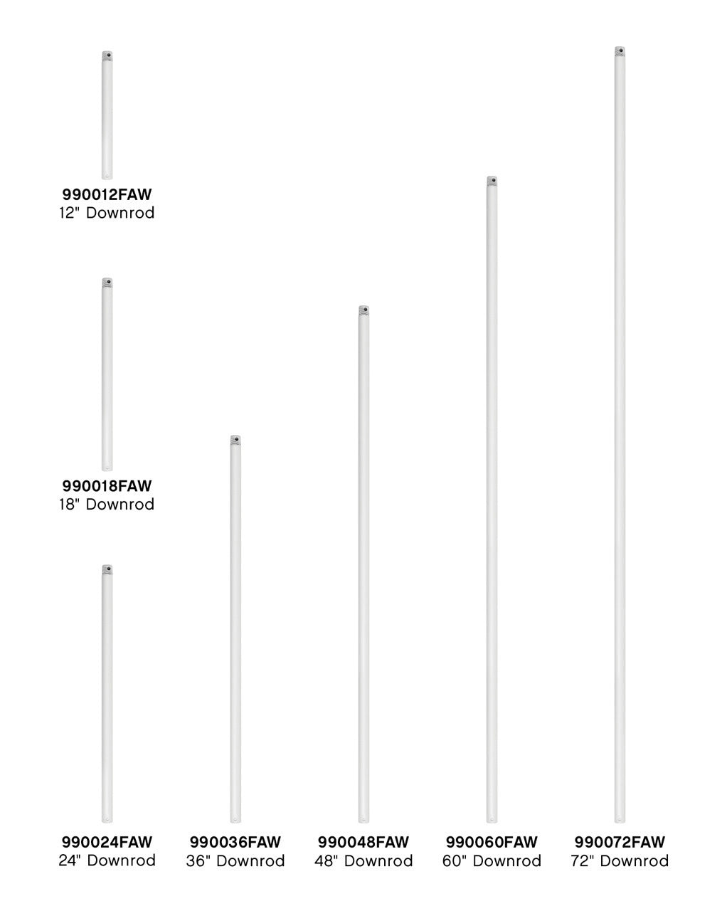 48" Downrod Downrod in Appliance White