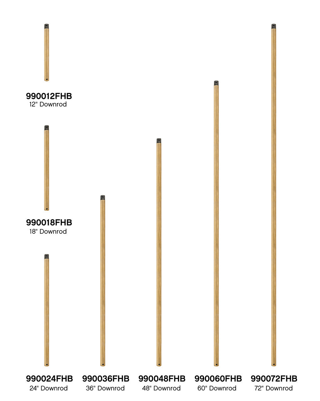 48" Downrod Downrod in Heritage Brass